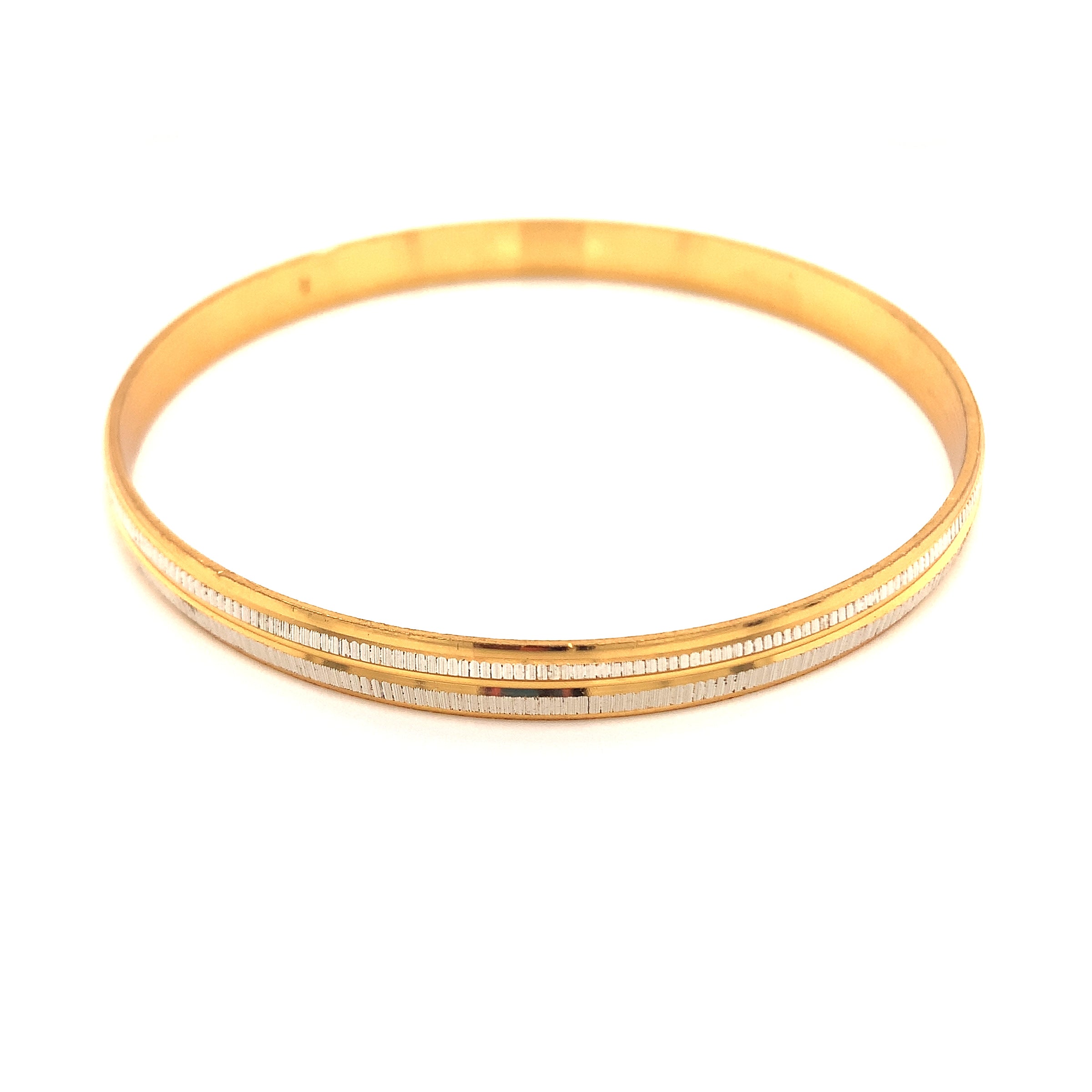 6mm Two Tone Bangle - Gold Filled