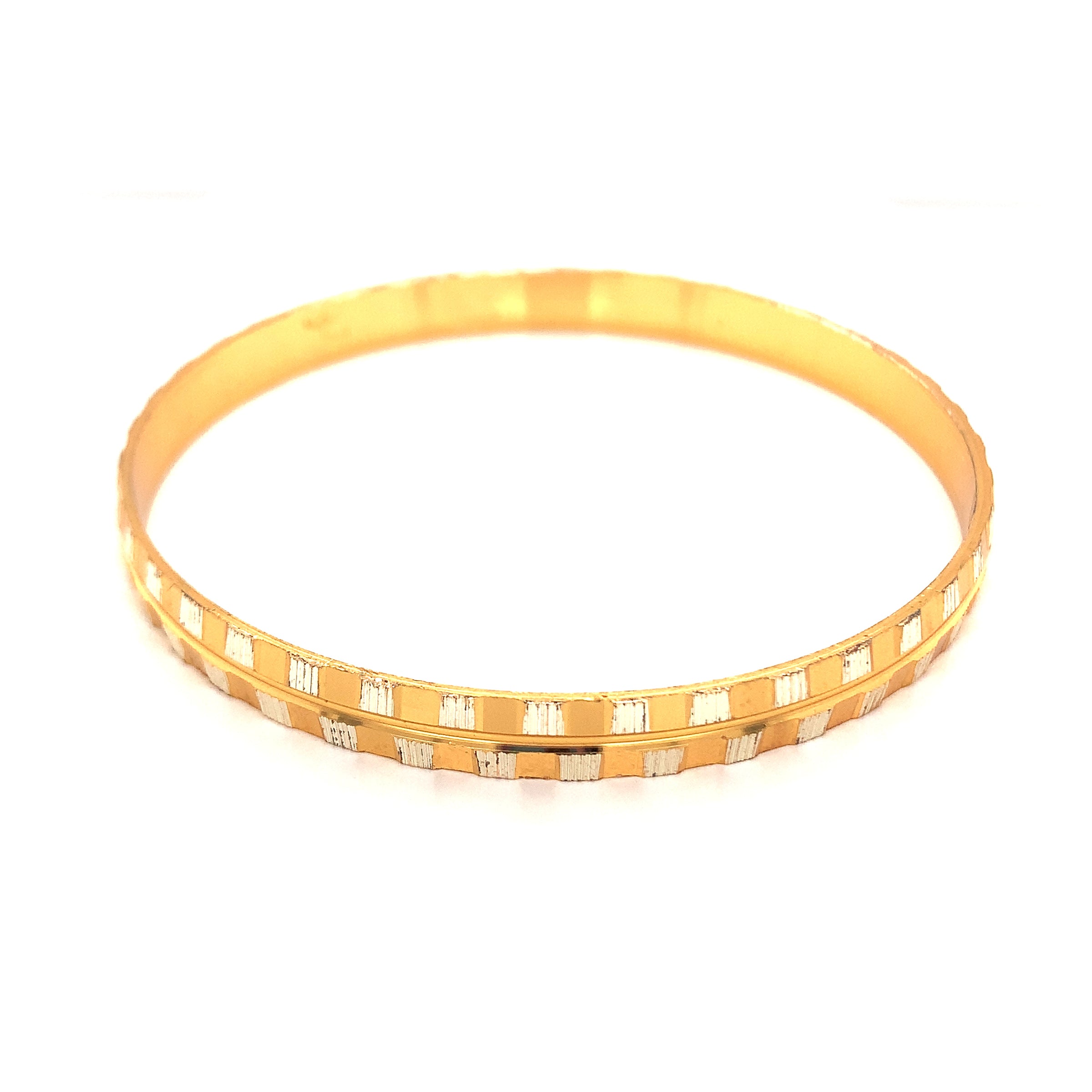 6mm Gold Filled Two Tone Bangle 2.5" - Gold Filled