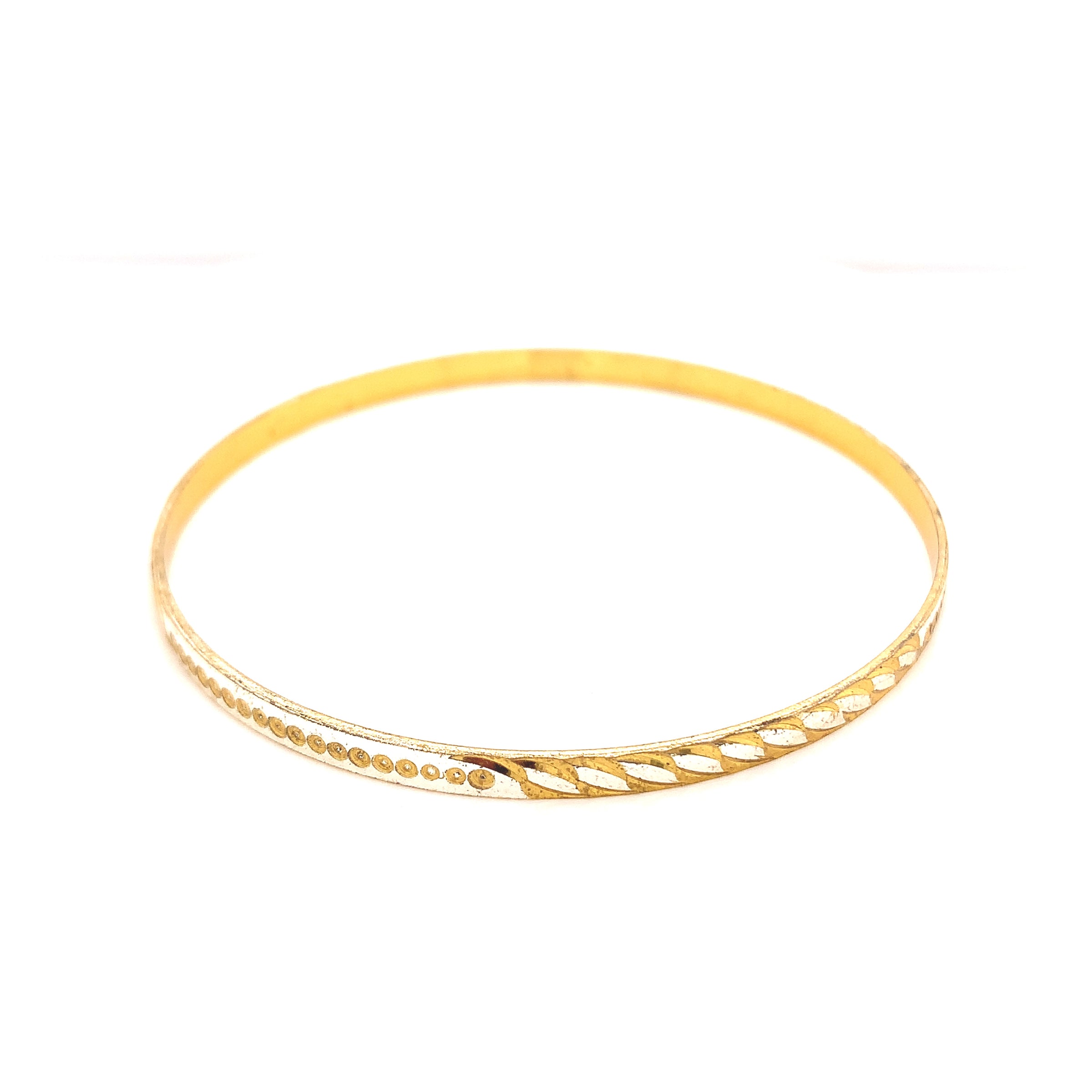 4mm Two Tone Bangle 2.5" - Gold Filled