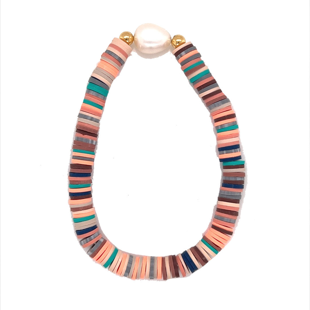 Polymer Clay Bracelet with Pearl Accent