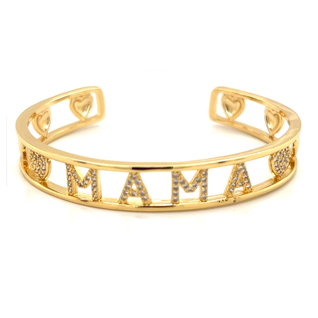 CZ Mama Bangle - Gold Plated