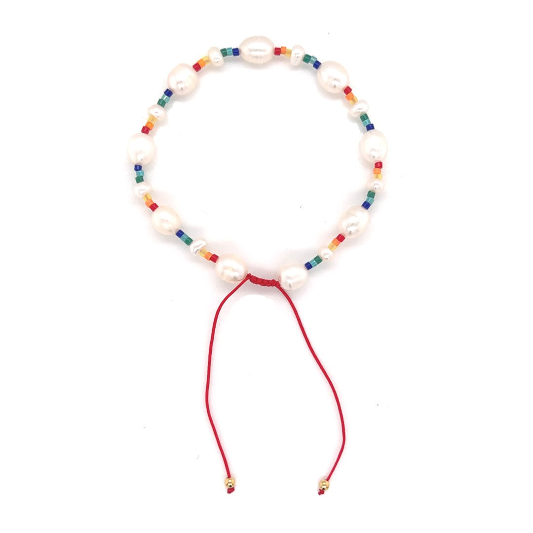 Pearl Macrame Adjustable Bracelet