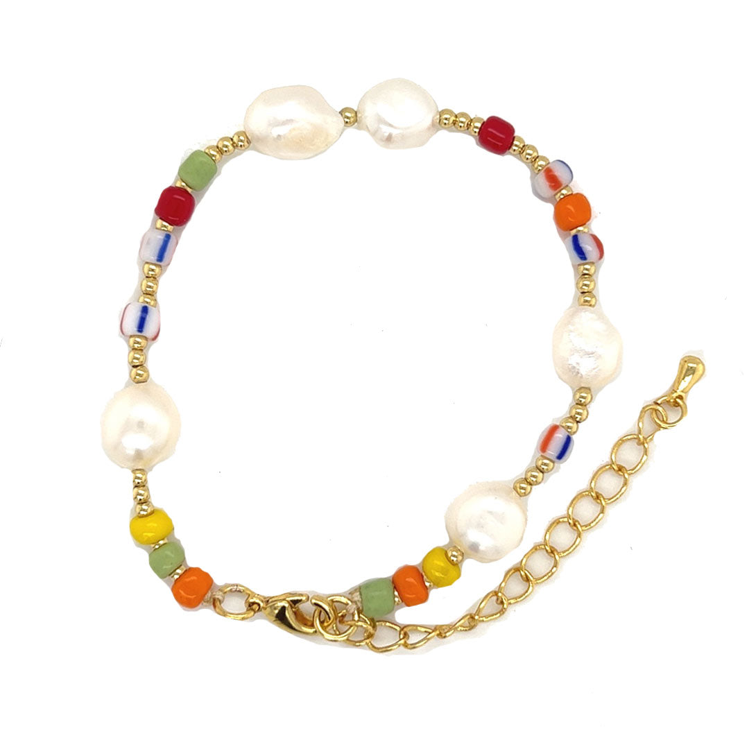 Pearl Beaded Bracelet with 2" Extension