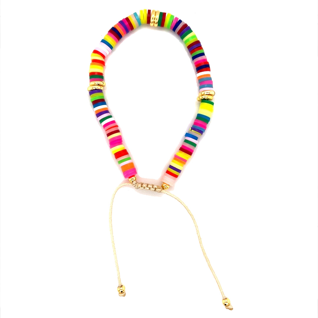 Polymer Clay Macrame Adjustable Bracelet