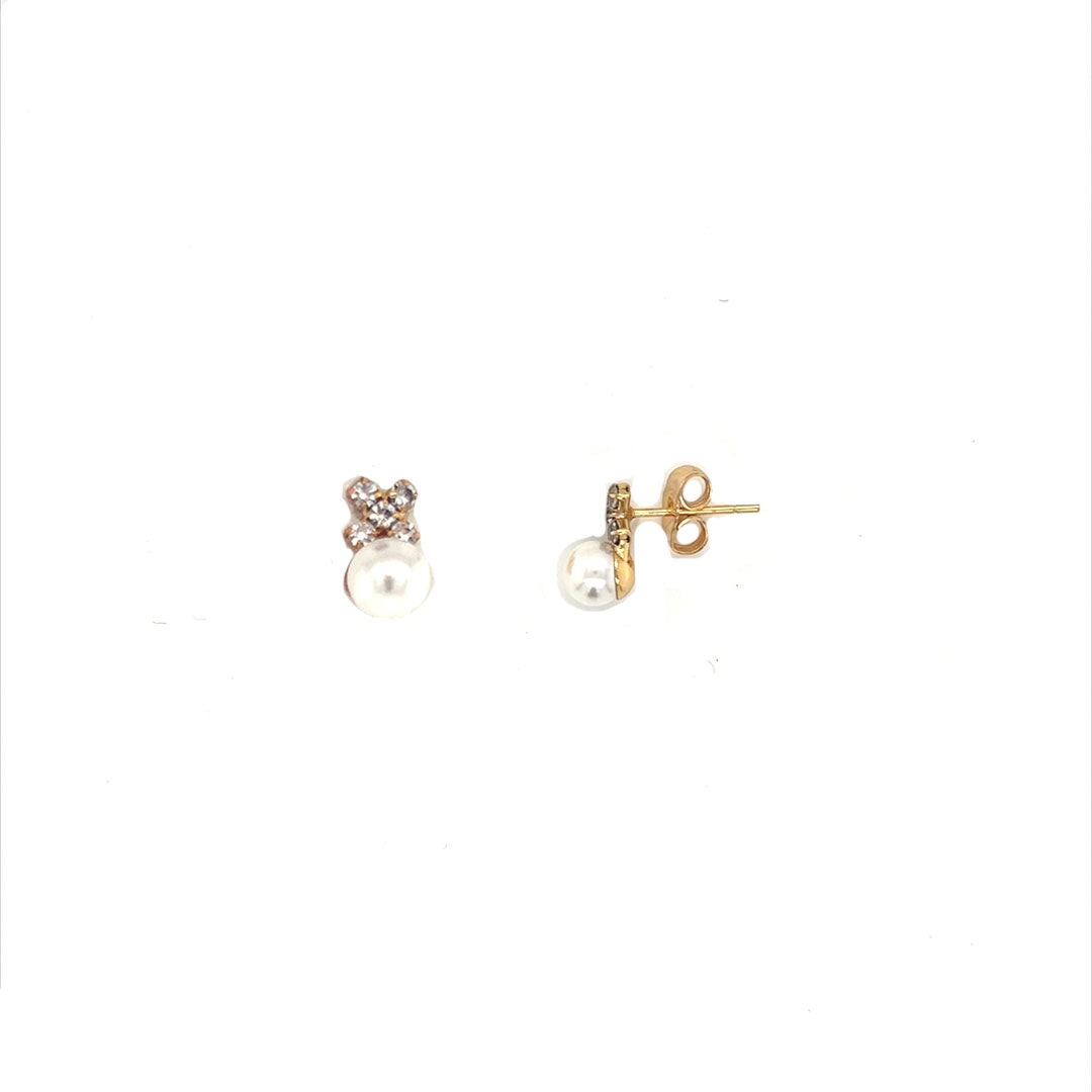 CZ Pearl Studs - Gold Filled