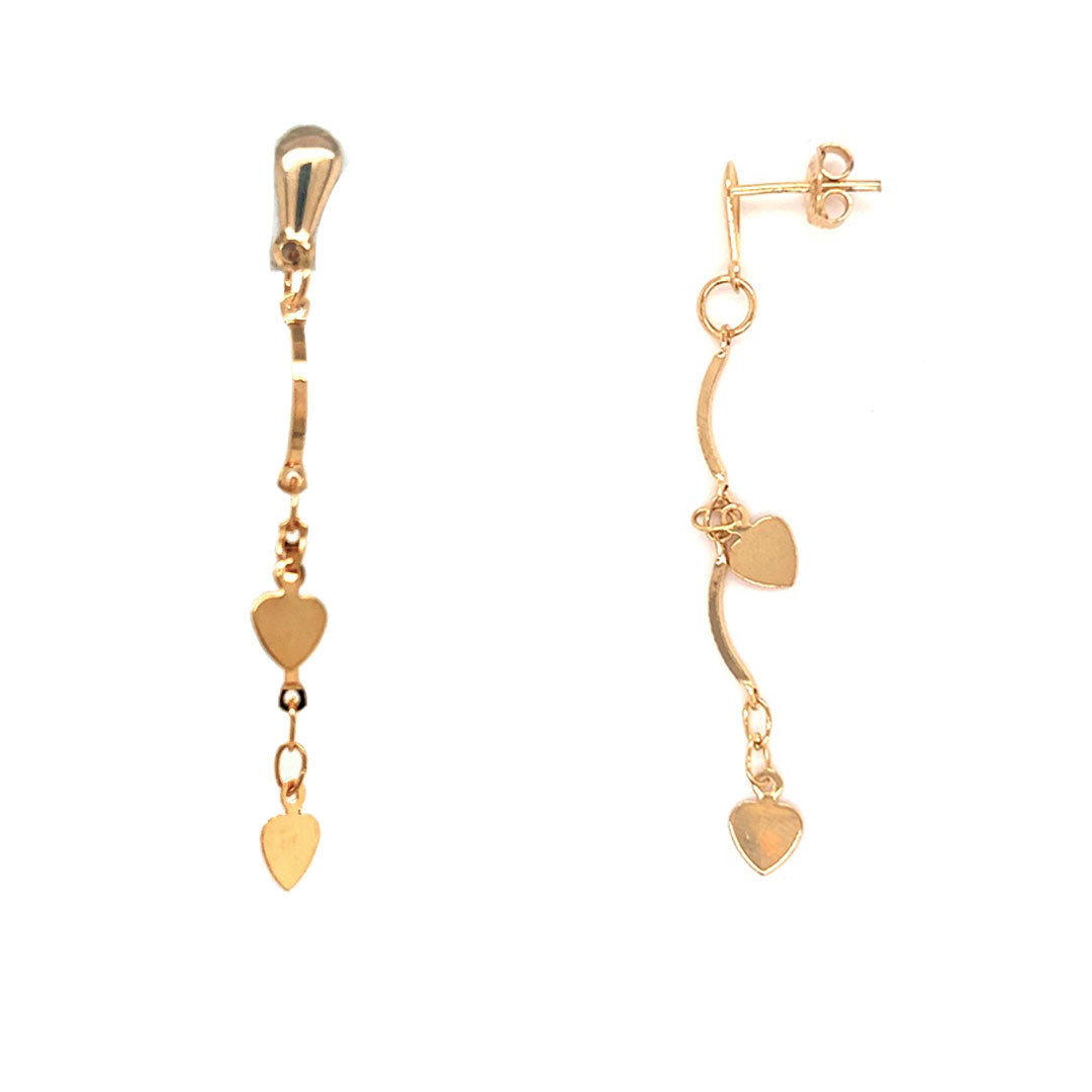 Dangling Heart Earrings - Gold Filled