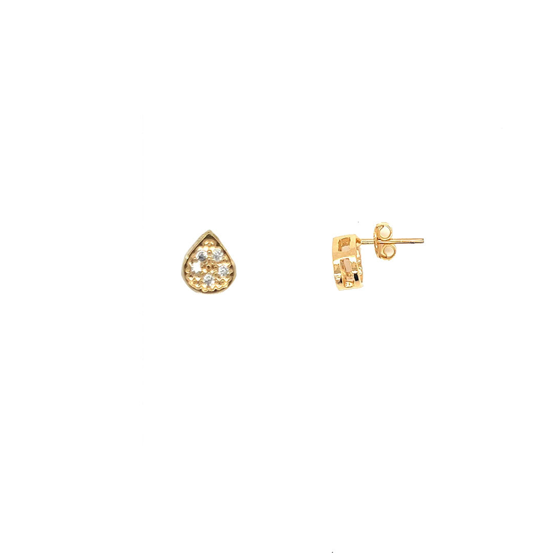 CZ Teardrop Studs - Gold Filled