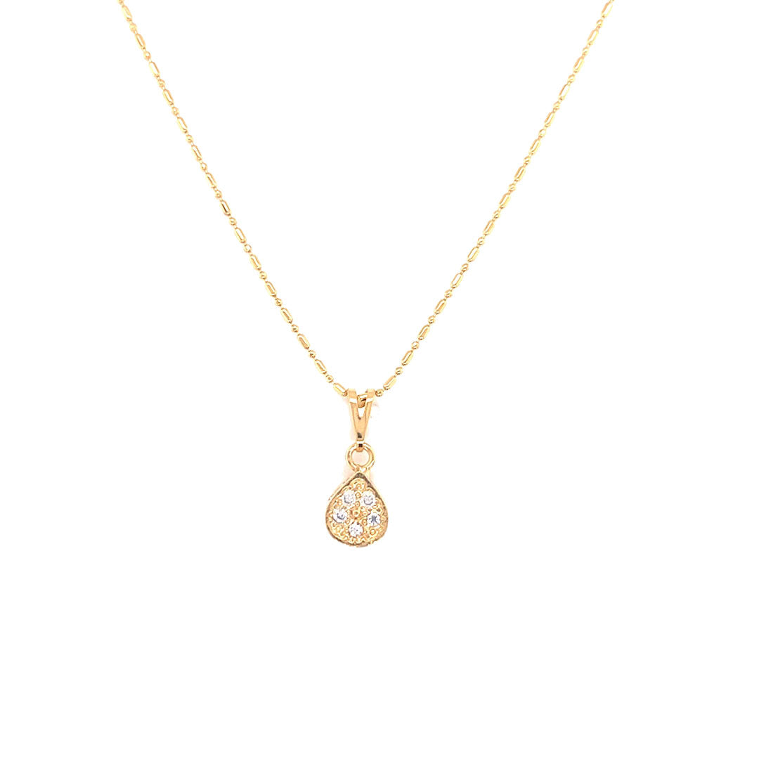 CZ Teardrop Necklace - Gold Filled