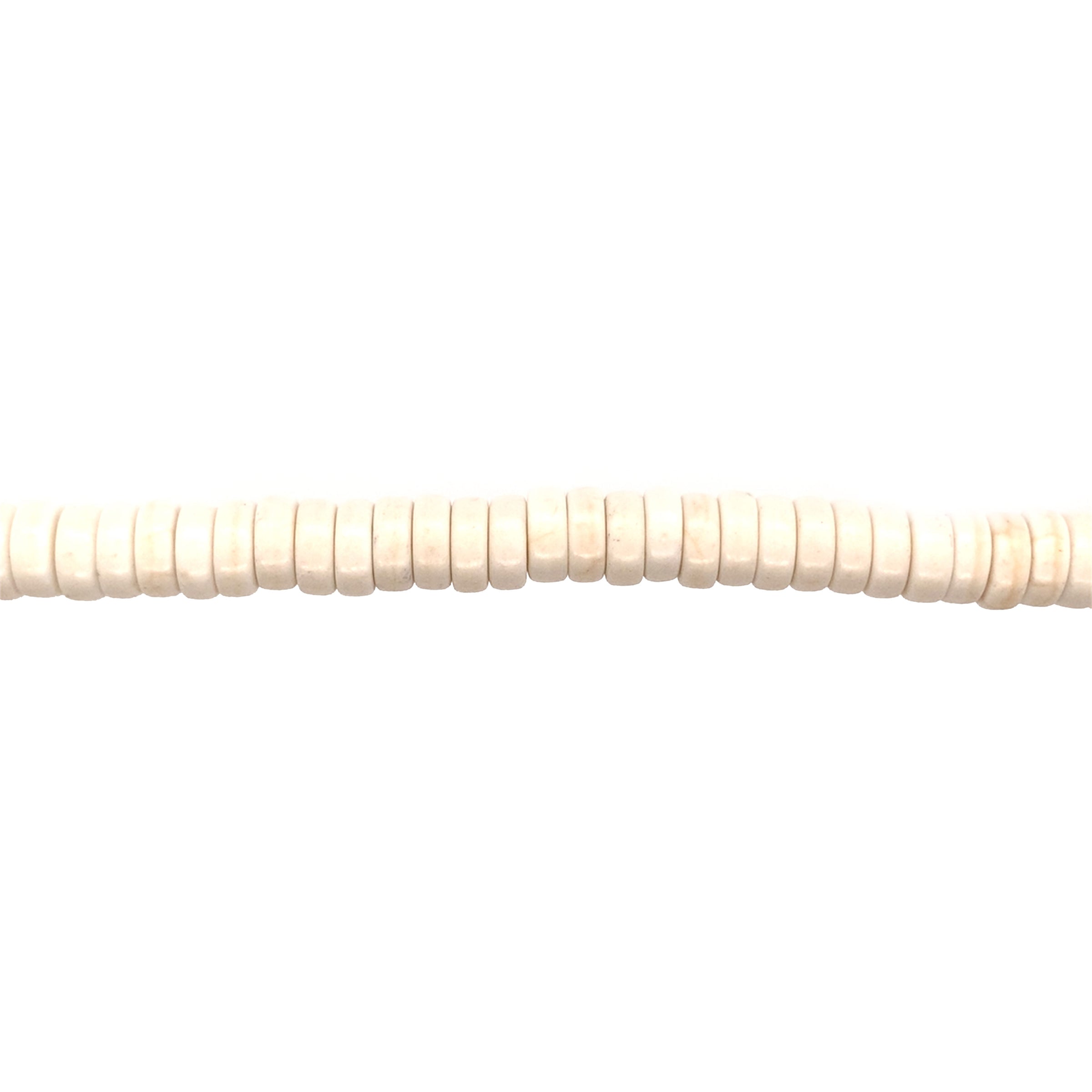 3x8mm White Magnesite - Rondelle