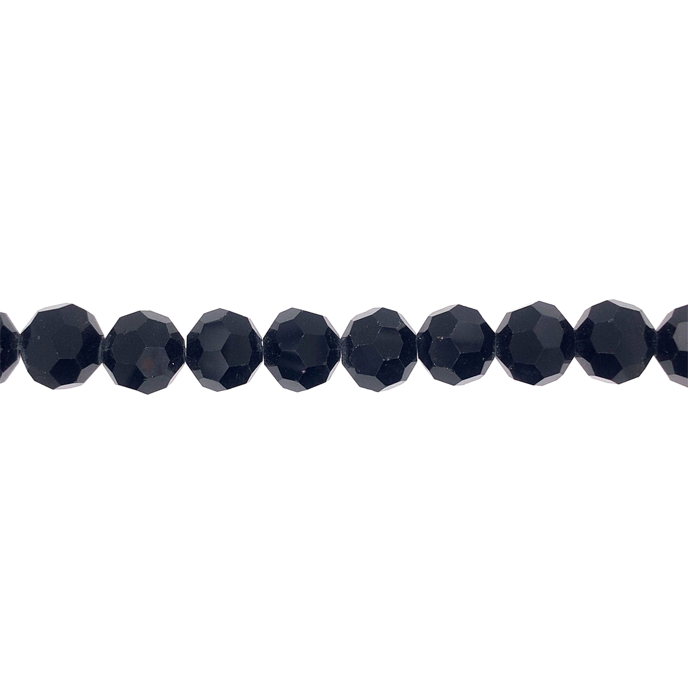 12mm Black Crystal - Faceted