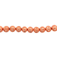 10mm Rose Gold Plated Lava - Round