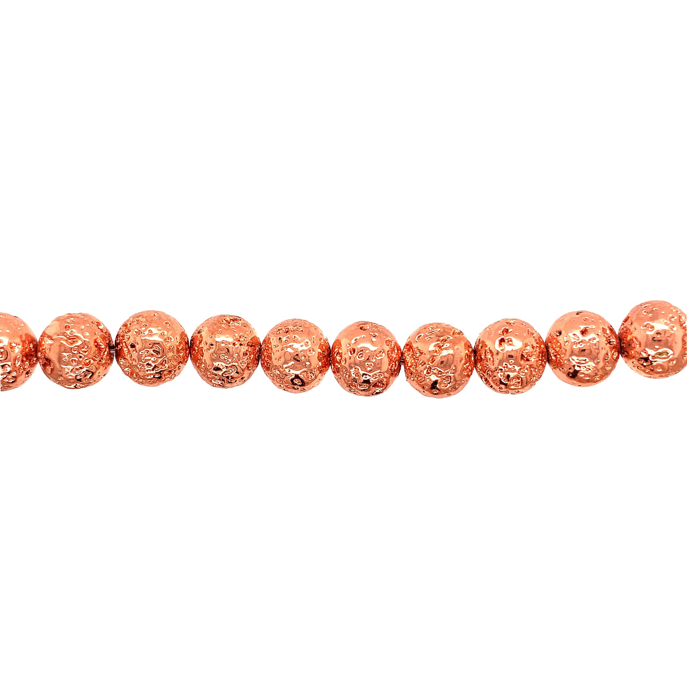 10mm Rose Gold Plated Lava - Round