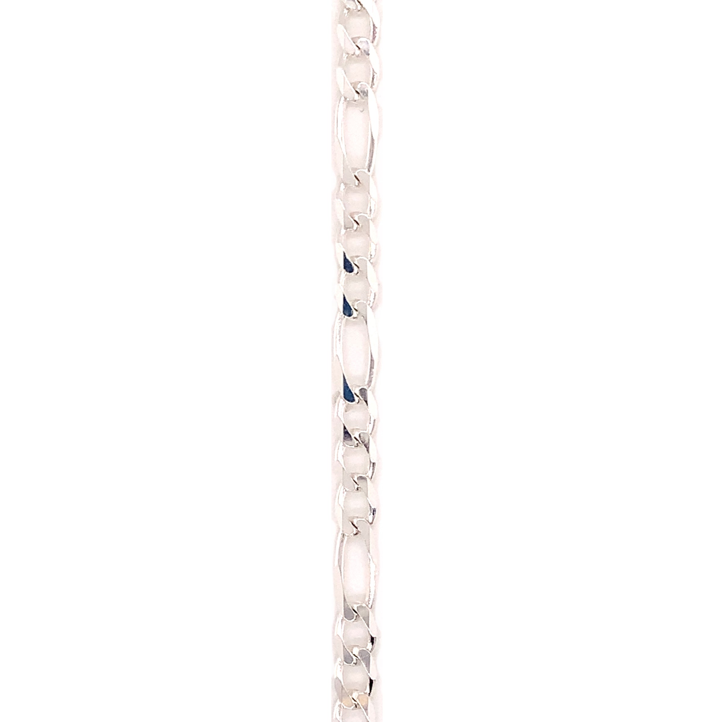 24" 4mm Figaro Chain  - Sterling Silver