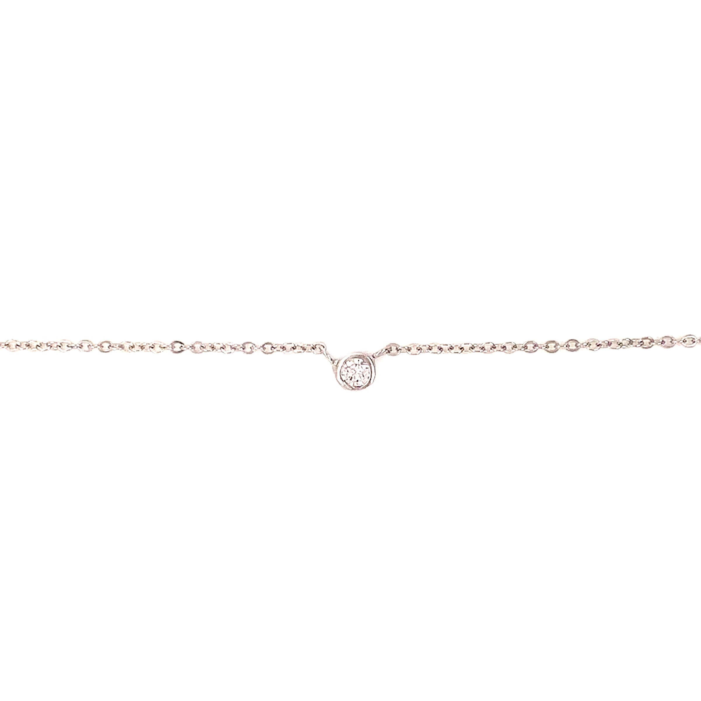 16" Sterling Silver Necklace with CZ Accent with 2" Extension