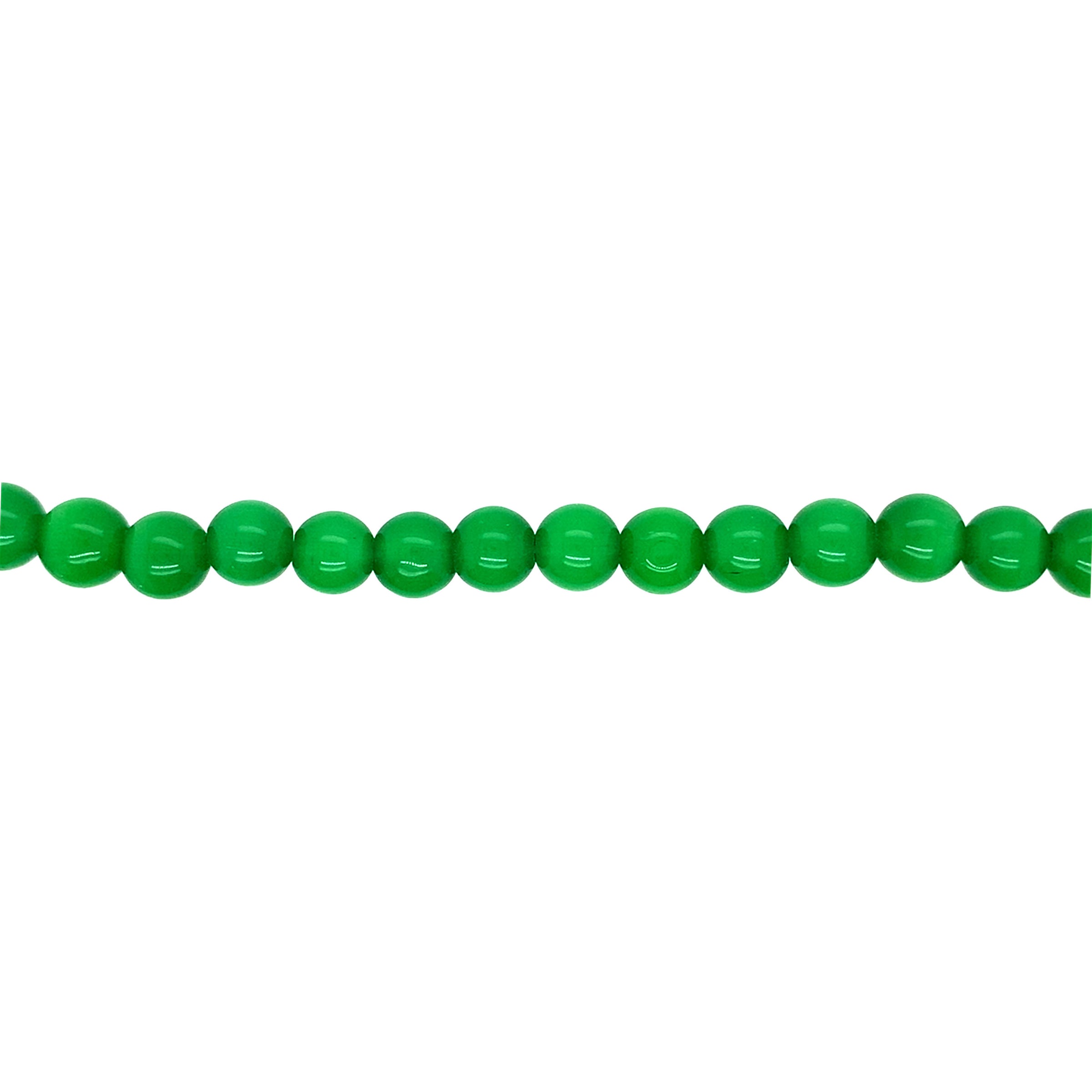 8mm Green Cats Eye - Round