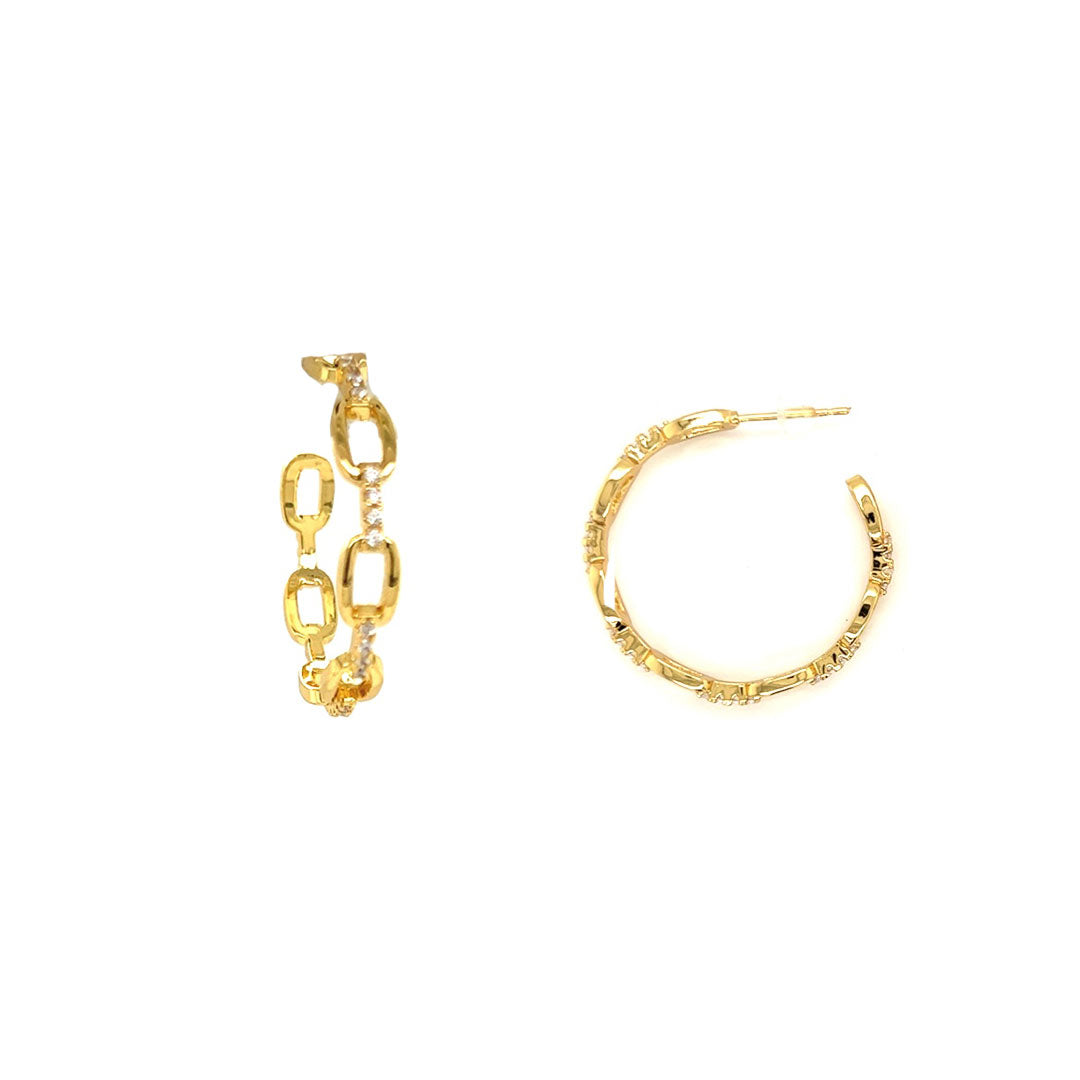5mm x 32mm Pattern Hoop - Gold Plated