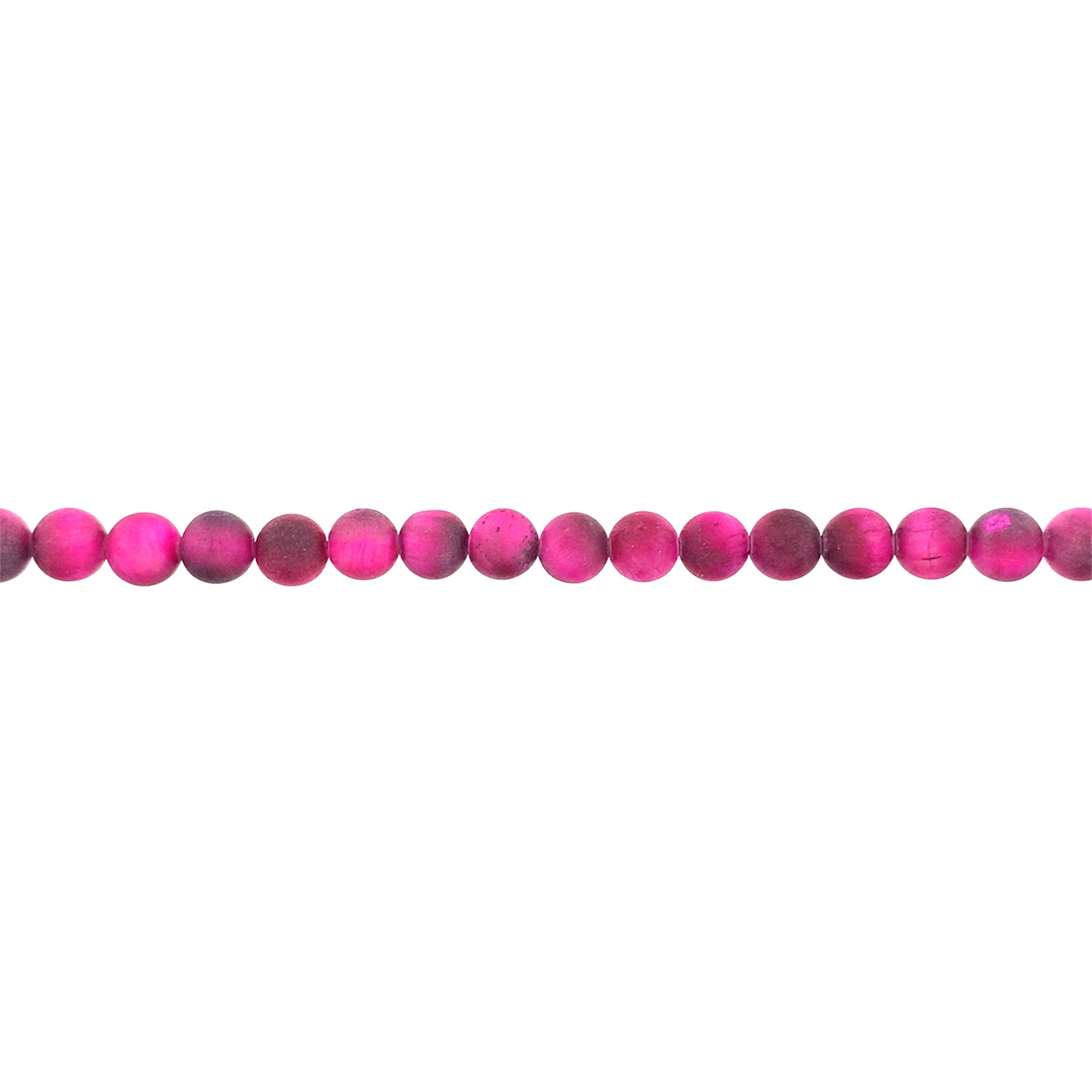 6mm Matte Magenta Tiger Eye - Round