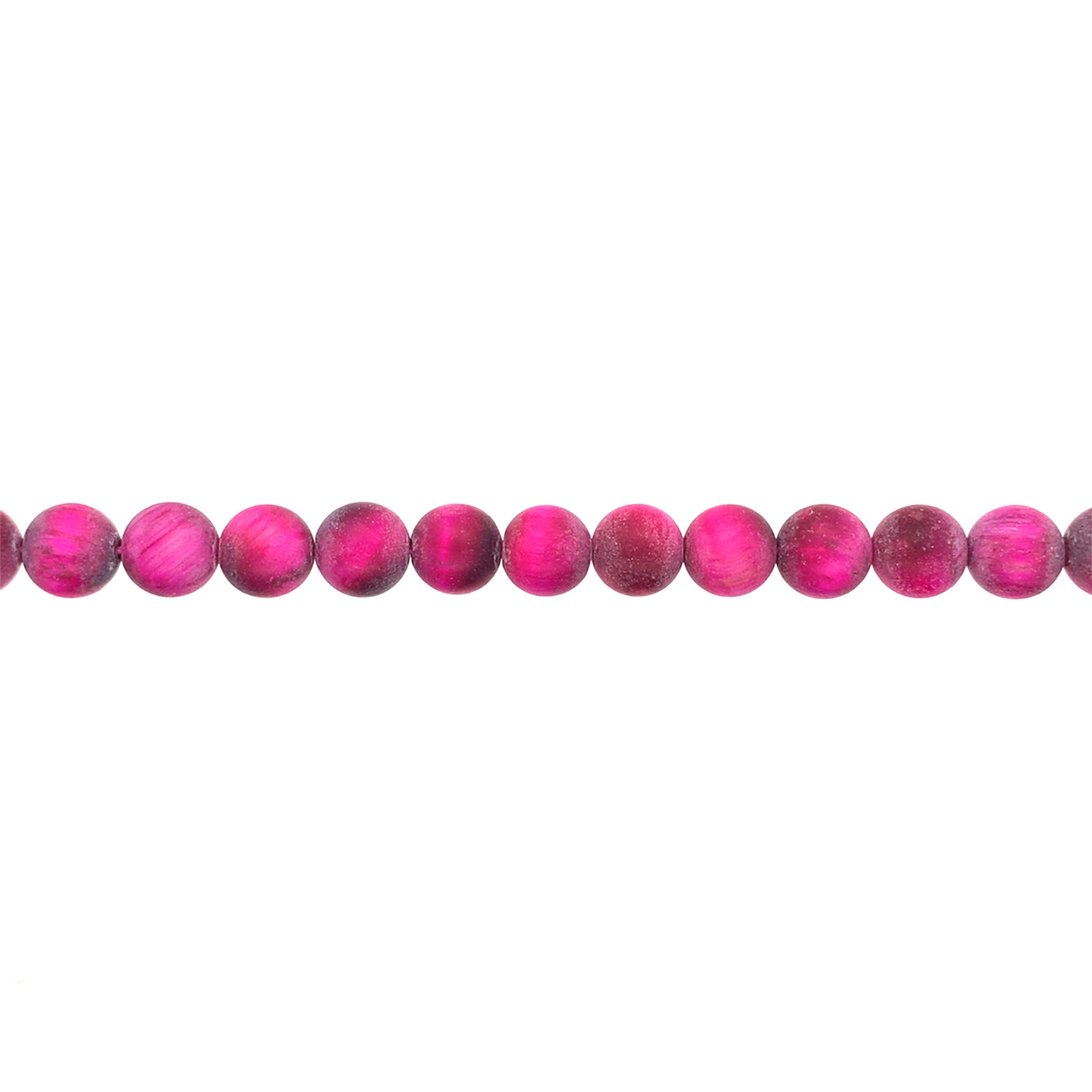 8mm Matte Magenta Tiger Eye - Round