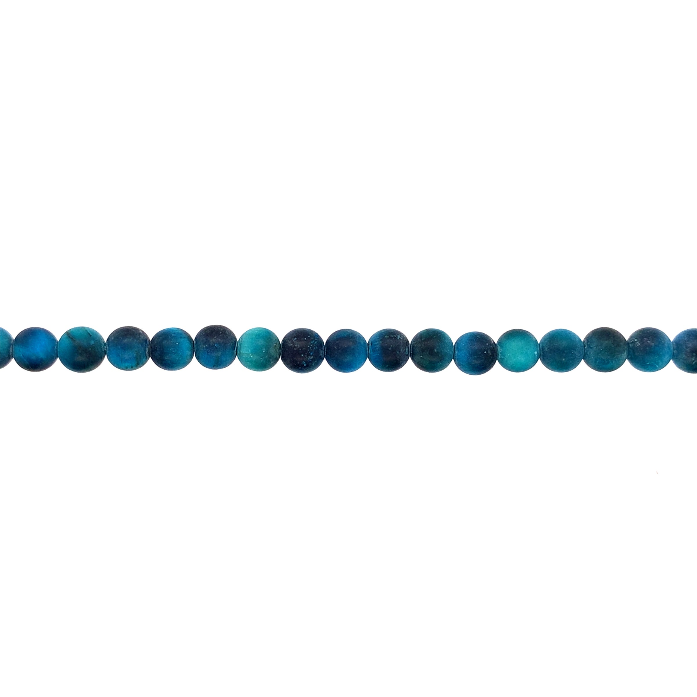 6mm Matte Teal Tiger Eye - Round