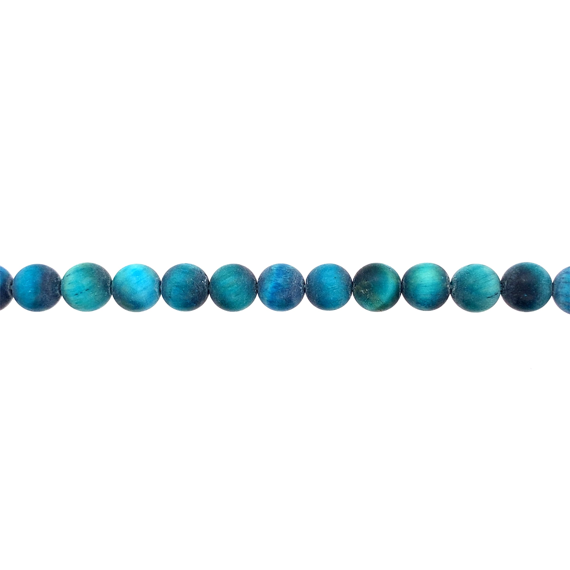 8mm Matte Teal Tiger Eye - Round