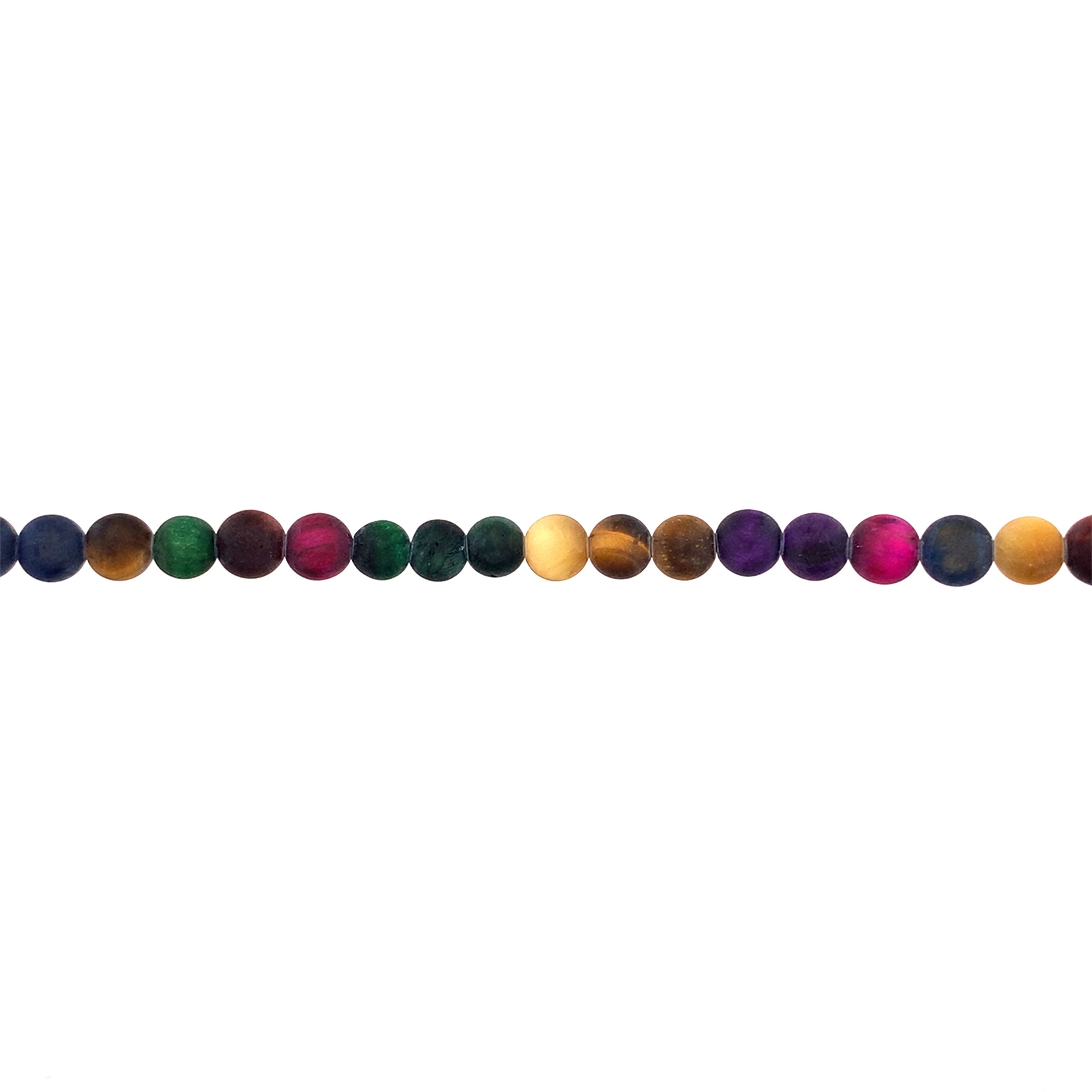 6mm Matte Mixed Tiger Eye - Round