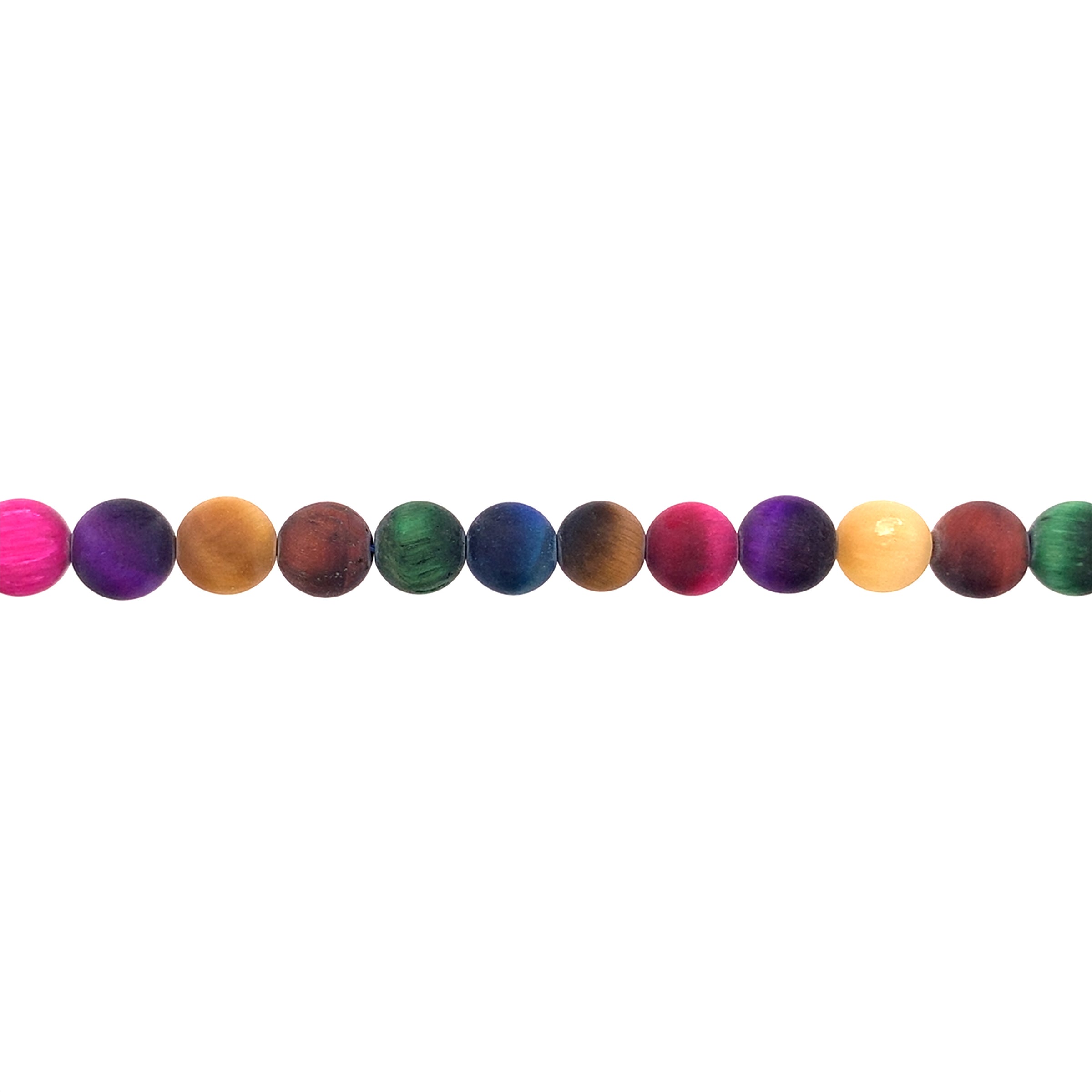 8mm Matte Mixed Tiger Eye - Round