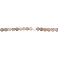 6mm Matte Gray Banded Agate - Round