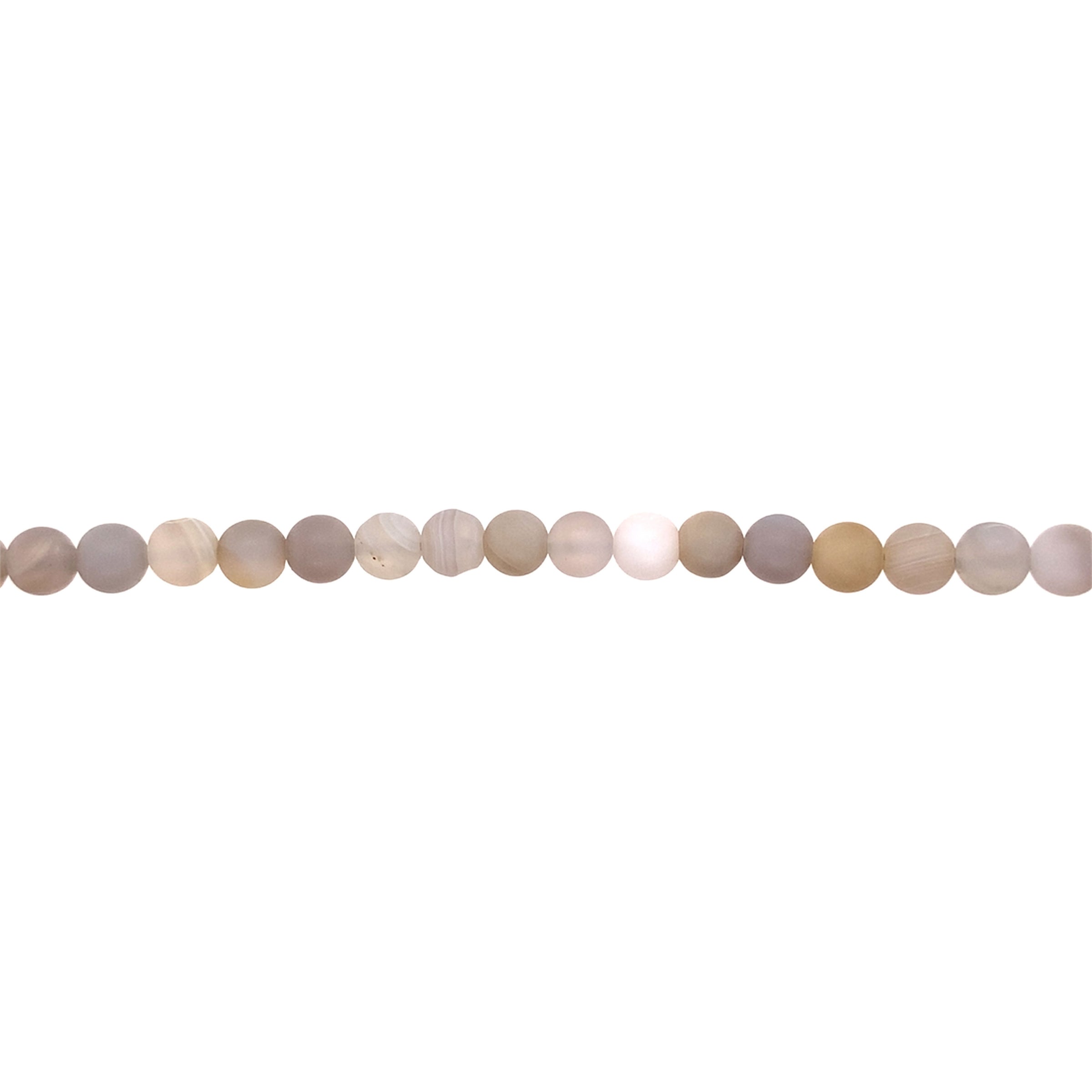 6mm Matte Gray Banded Agate - Round