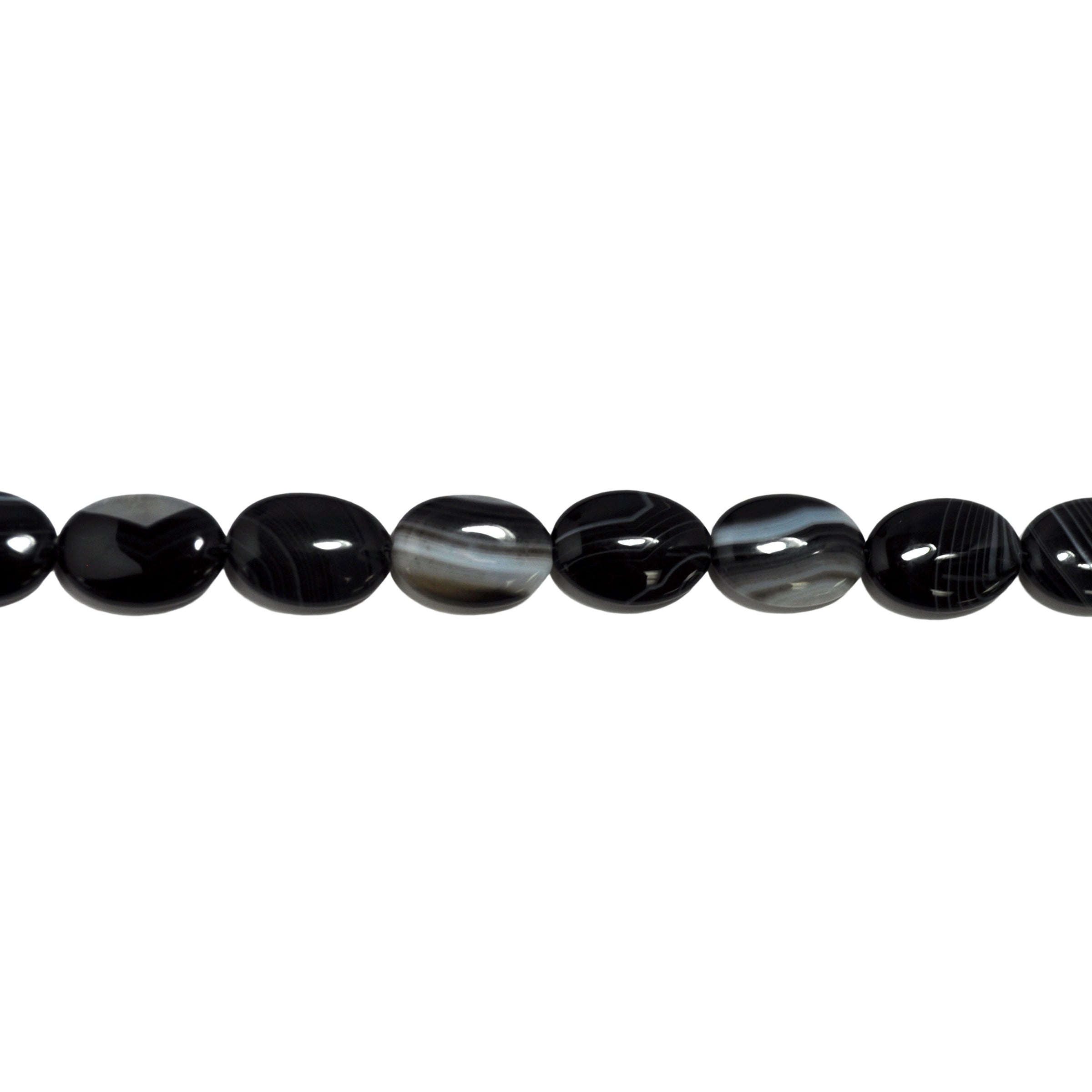 A Grade Black Banded Agate Ovals 25mm