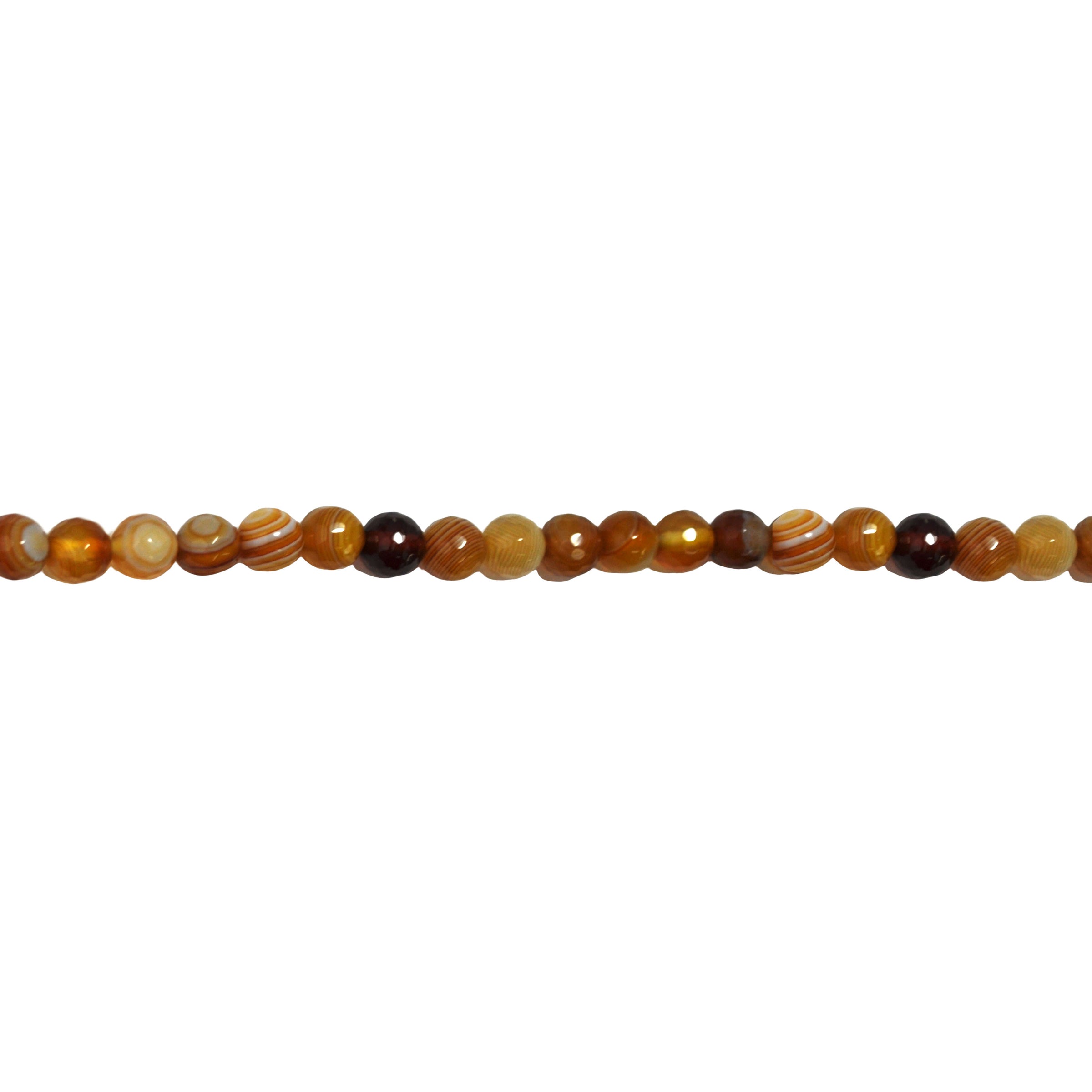 Amber Yellow Banded Agate 8mm - Faceted
