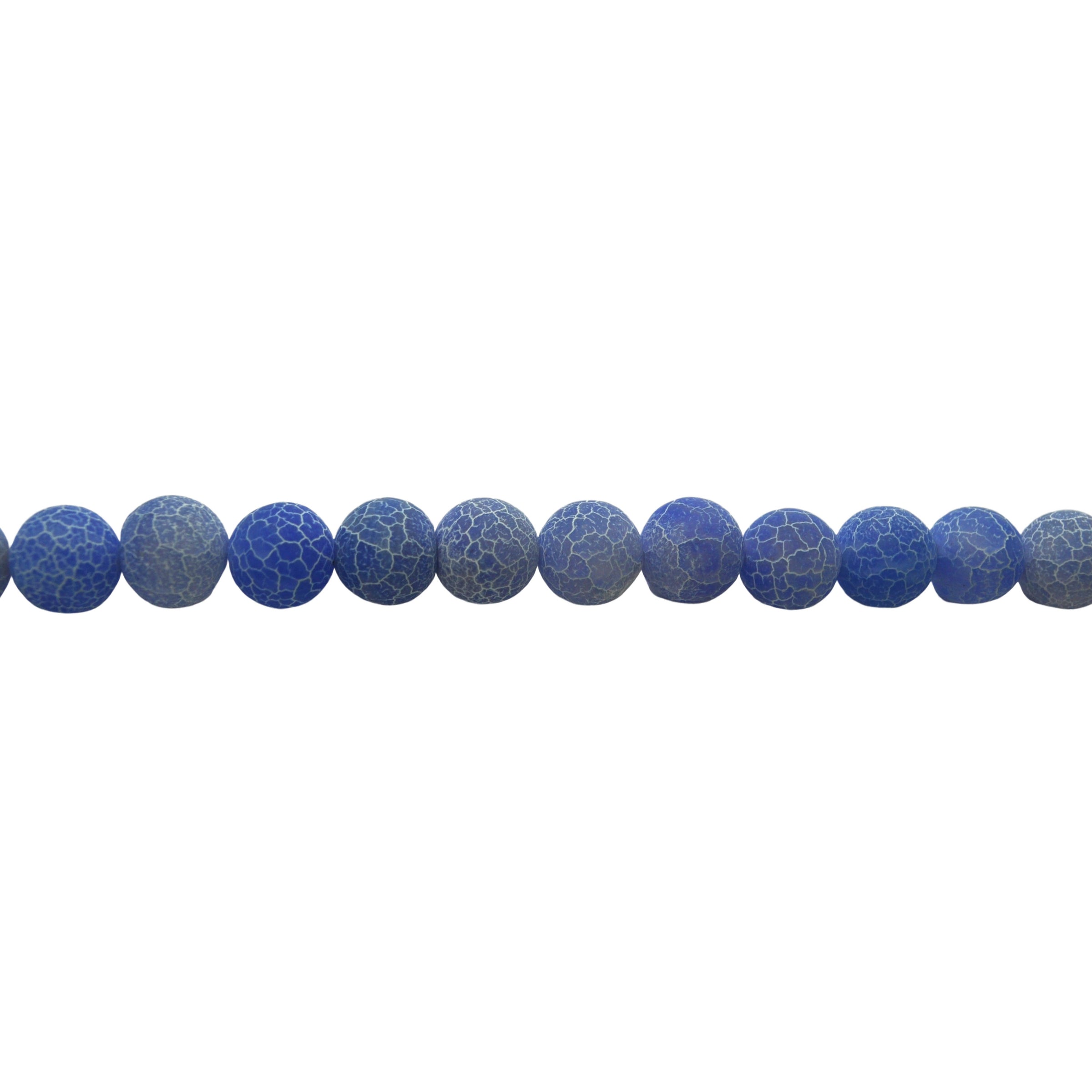 Baby Blue Frosted Cracked Agate Beads 12mm