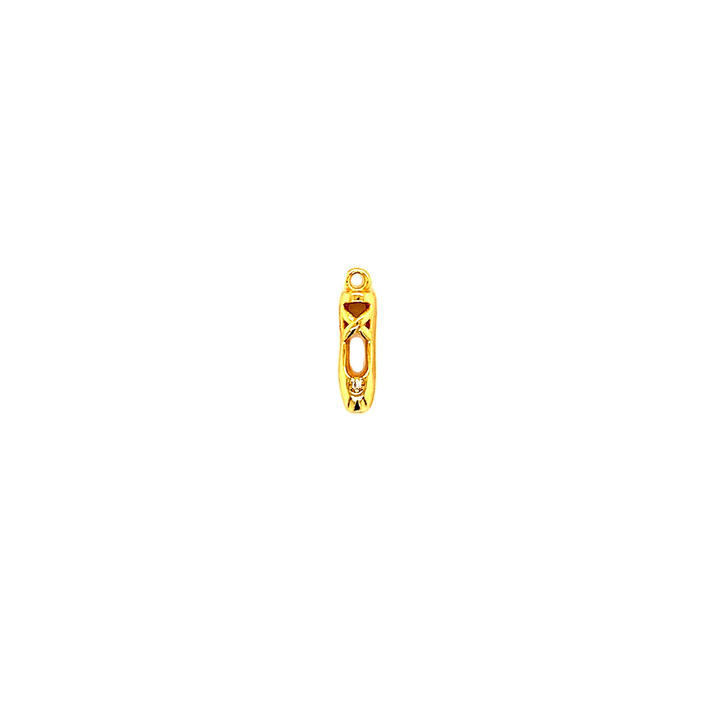 Ballerina Slipper Charm 15mm - Brass