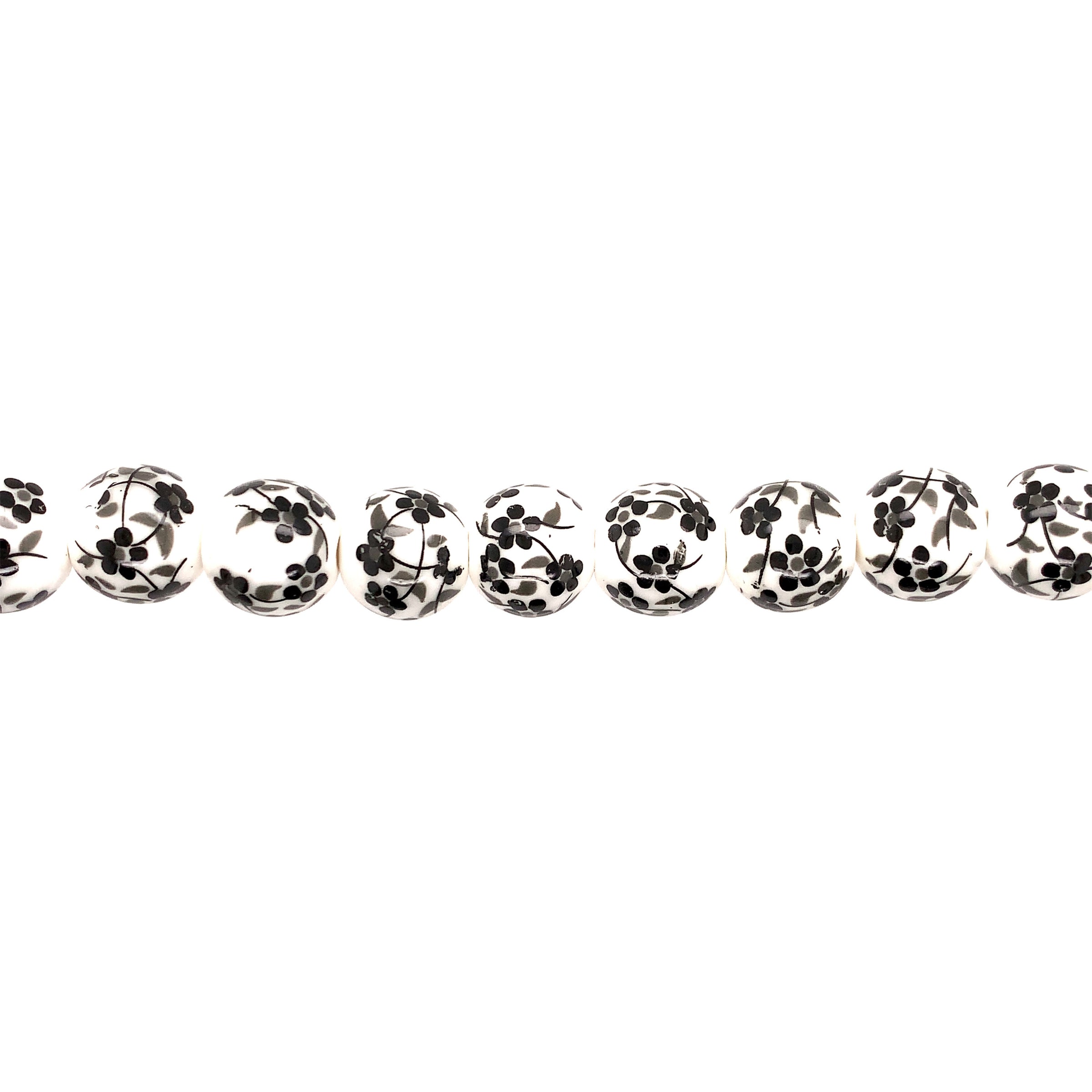 Black Ceramic Beads 12mm
