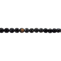 Black Cracked Agate 10mm - Gold Filled