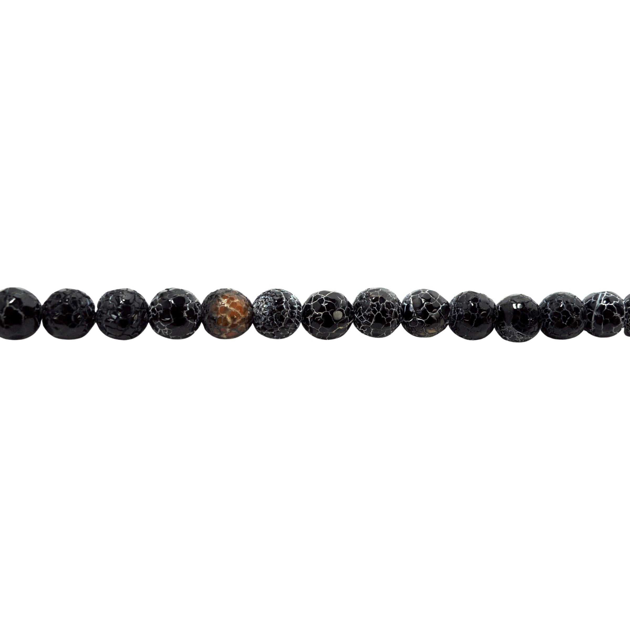 Black Cracked Agate 10mm - Gold Filled