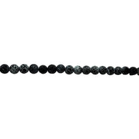 Black Cracked Agate 8mm - Gold Filled