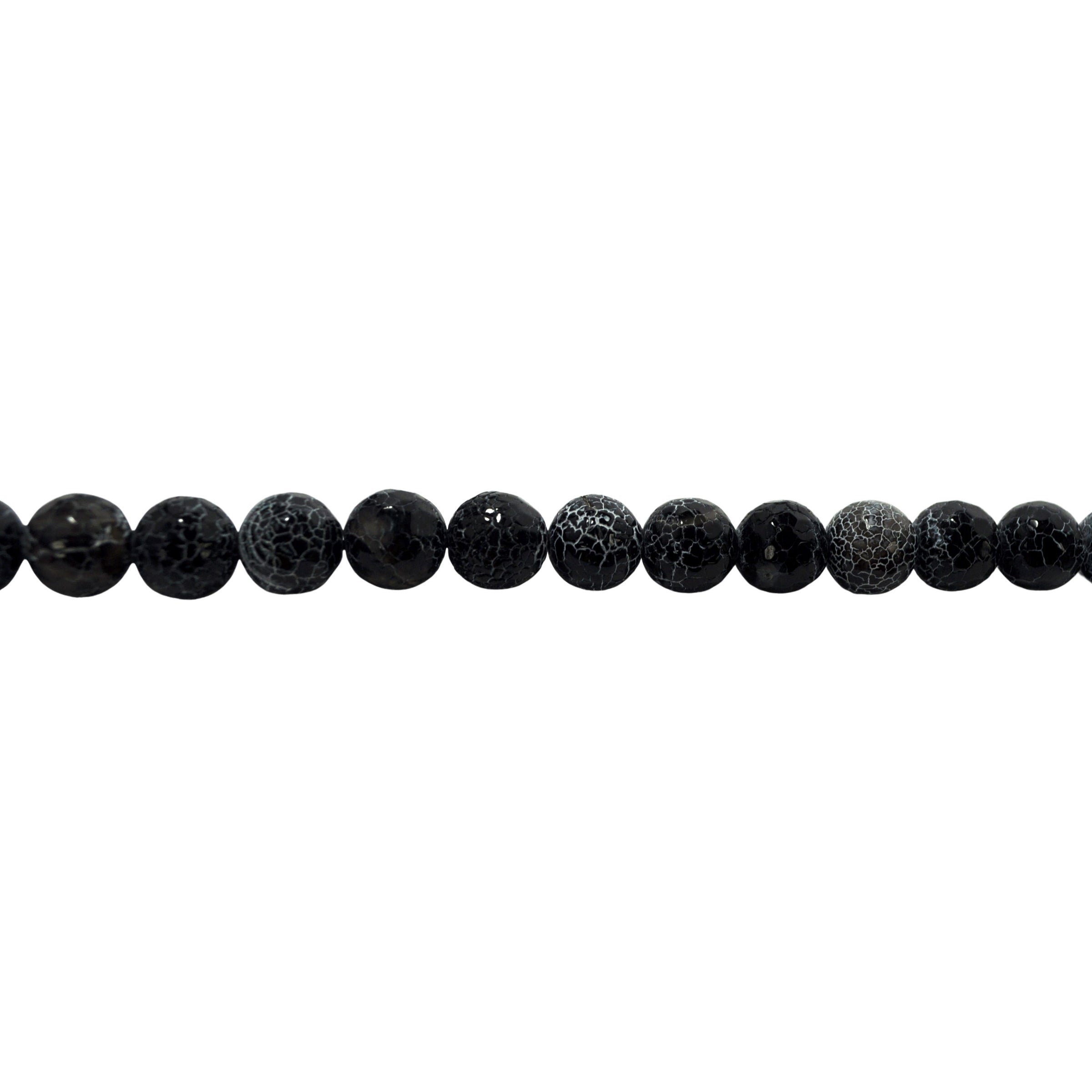 Black Cracked Agate Beads 12mm