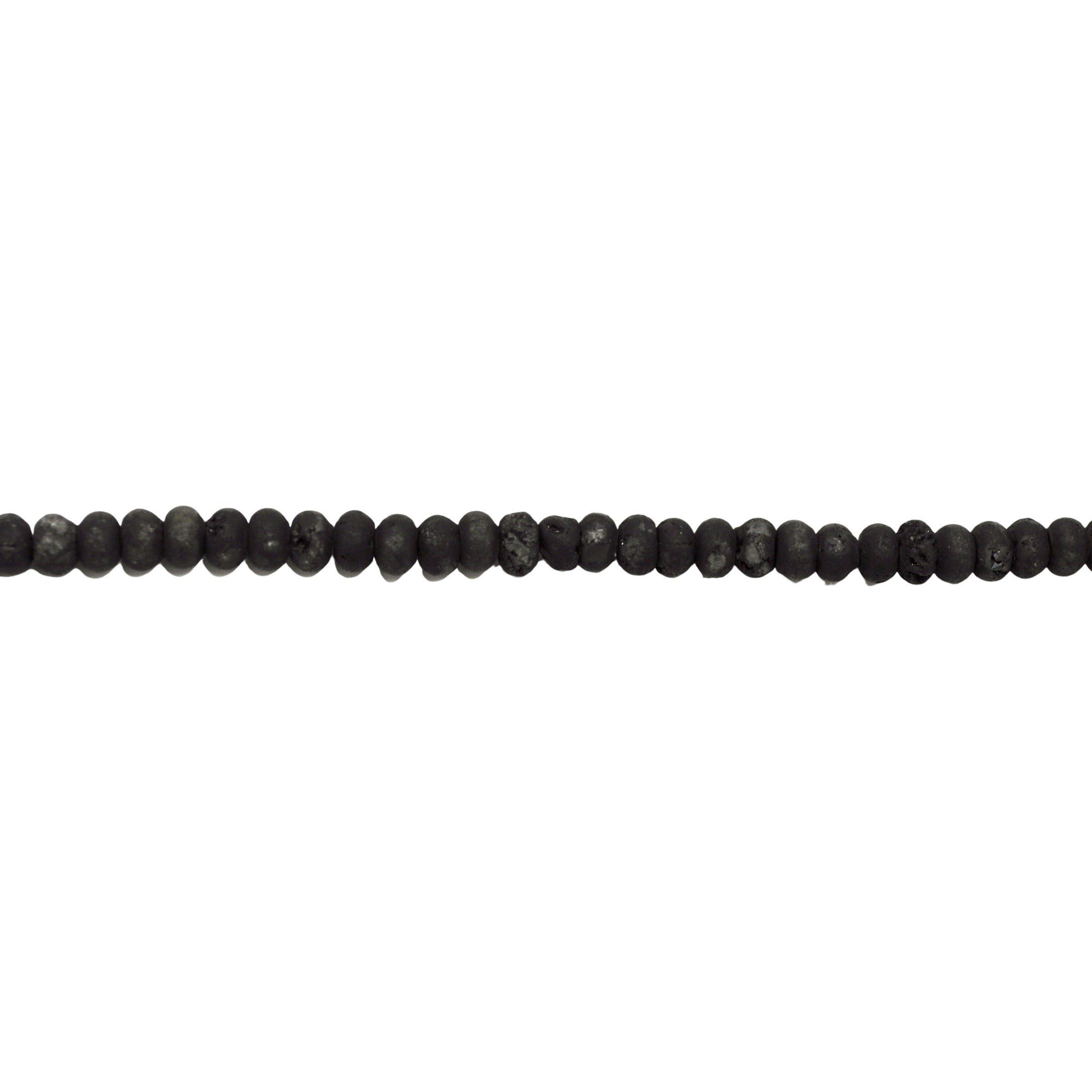 Black Druzy Agate 8mm - Rondelle