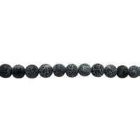 Black Frosted Cracked Agate Beads 12mm