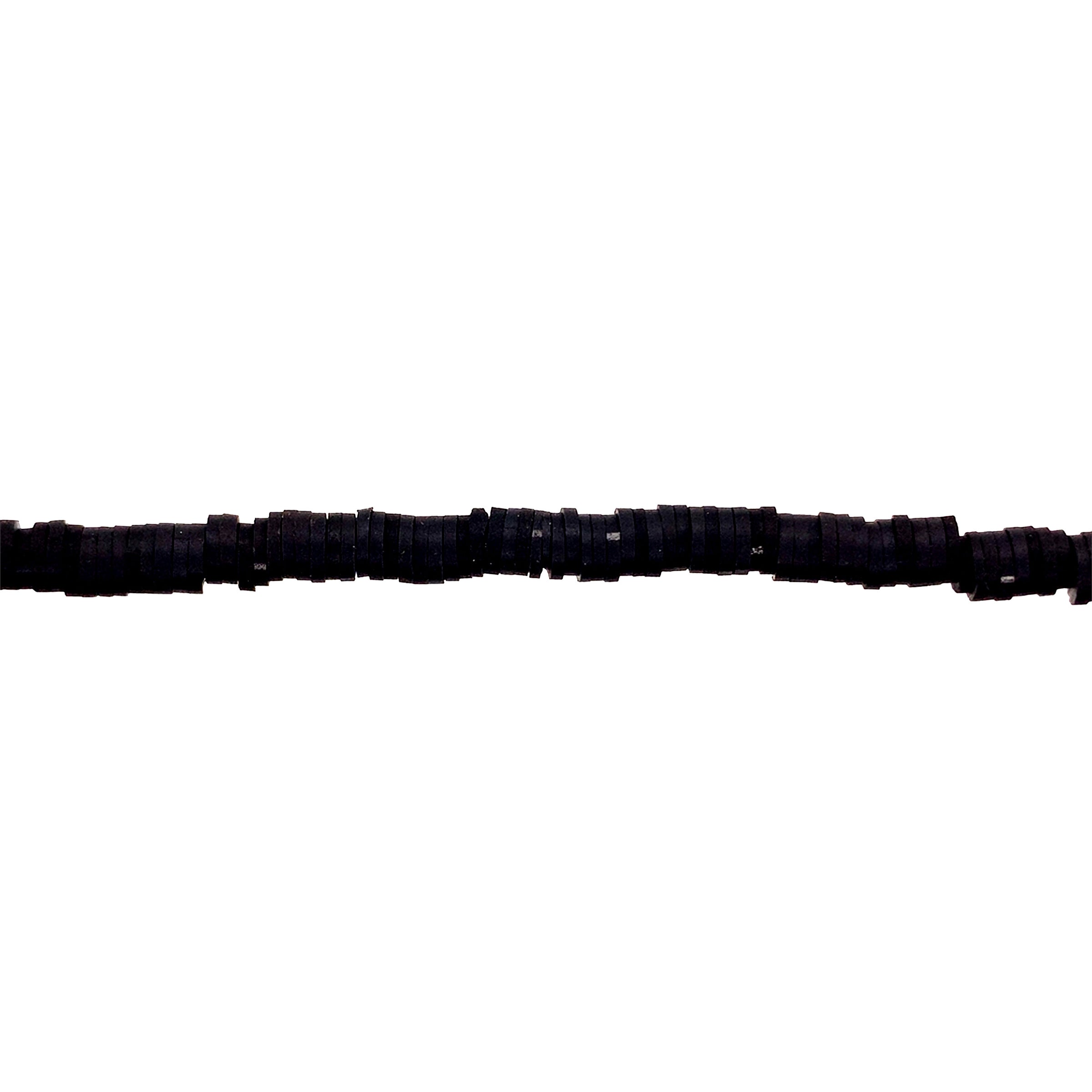 Black Polymer Clay Heishi Beads 6mm