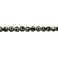 Black Spot Tibetan Agate Faceted Beads 12mm