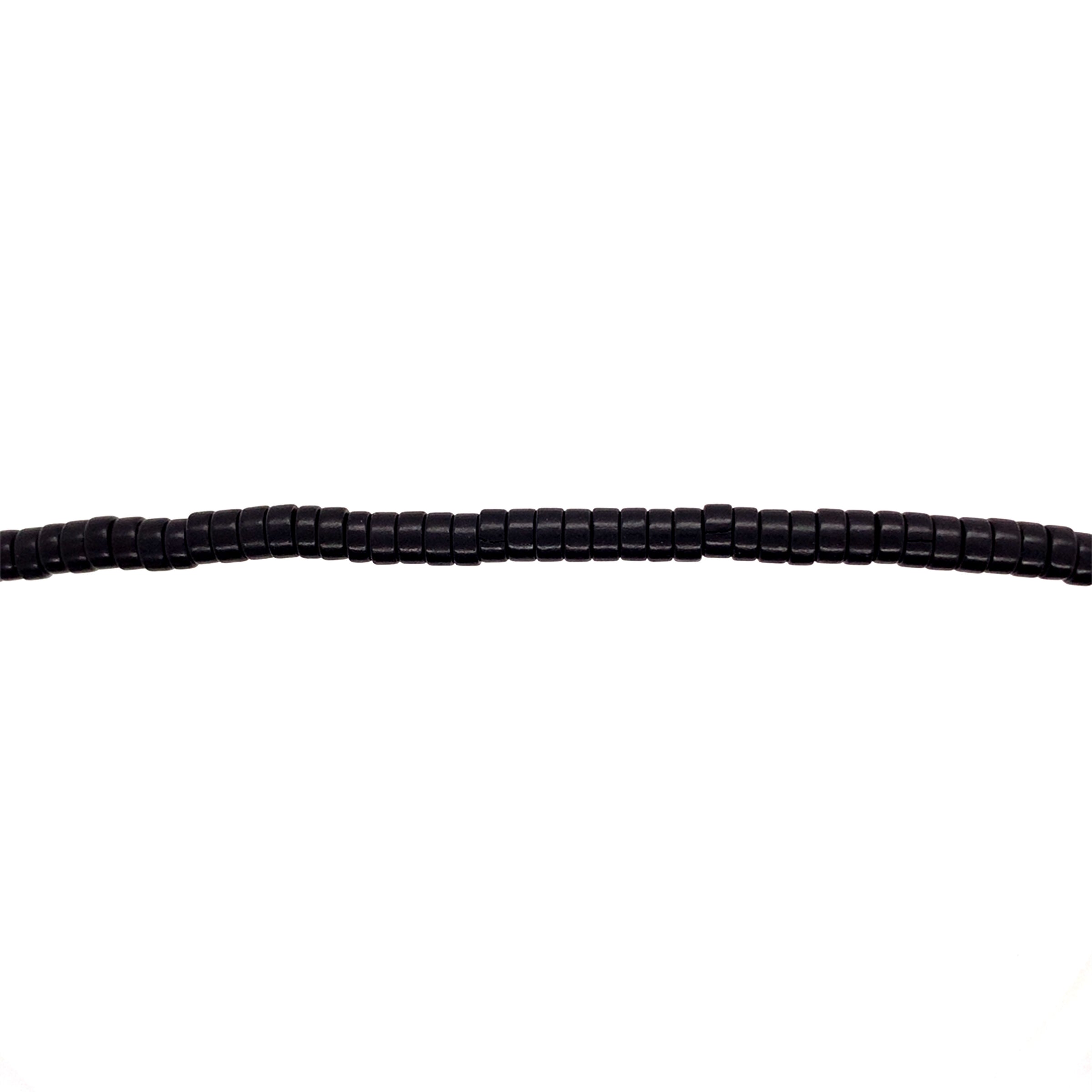 Black Synthetic Turquoise Rondelle 4mm
