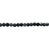 Black & White Frosted Cracked Agate - Round Beads 8mm