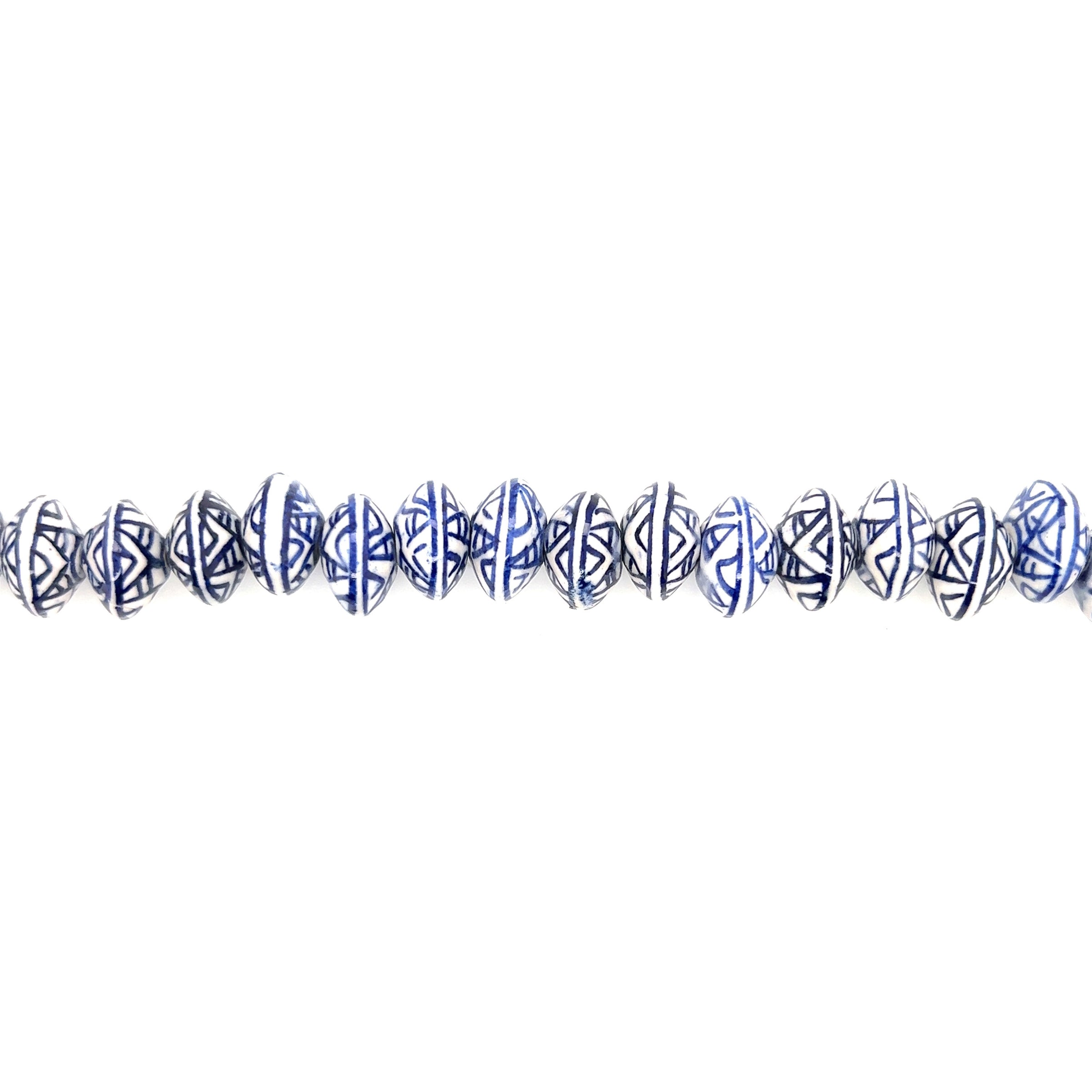 Blue Ceramic Saucer Beads 12.5mm