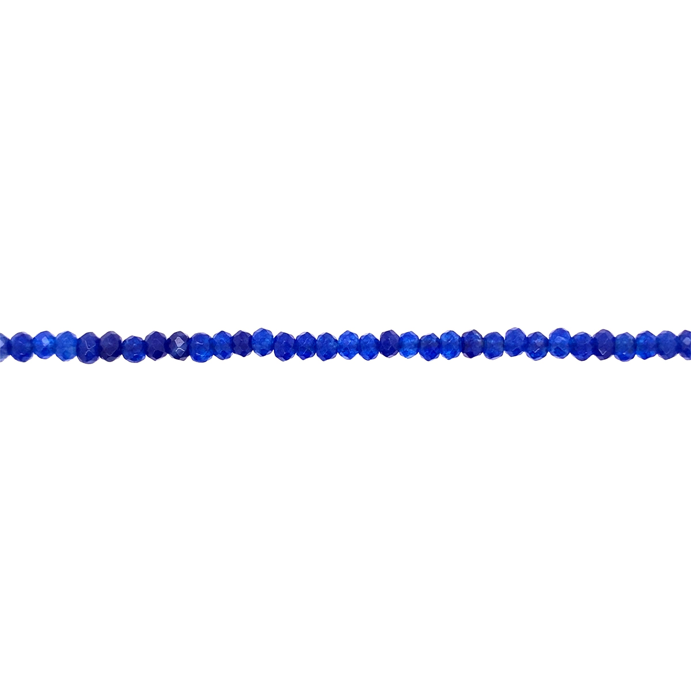 Blue Jade Faceted Rondelle Beads 6mm