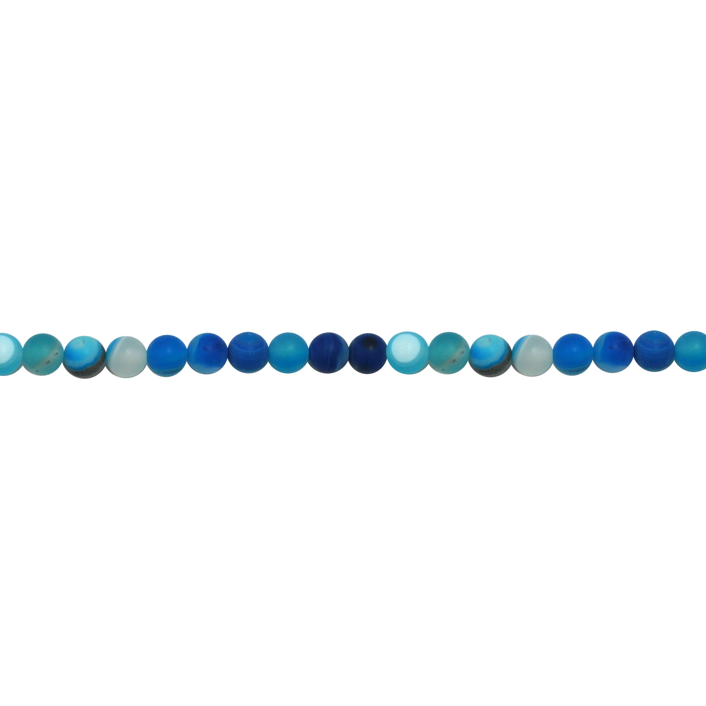Blue Matte Banded Agate 8mm - Round