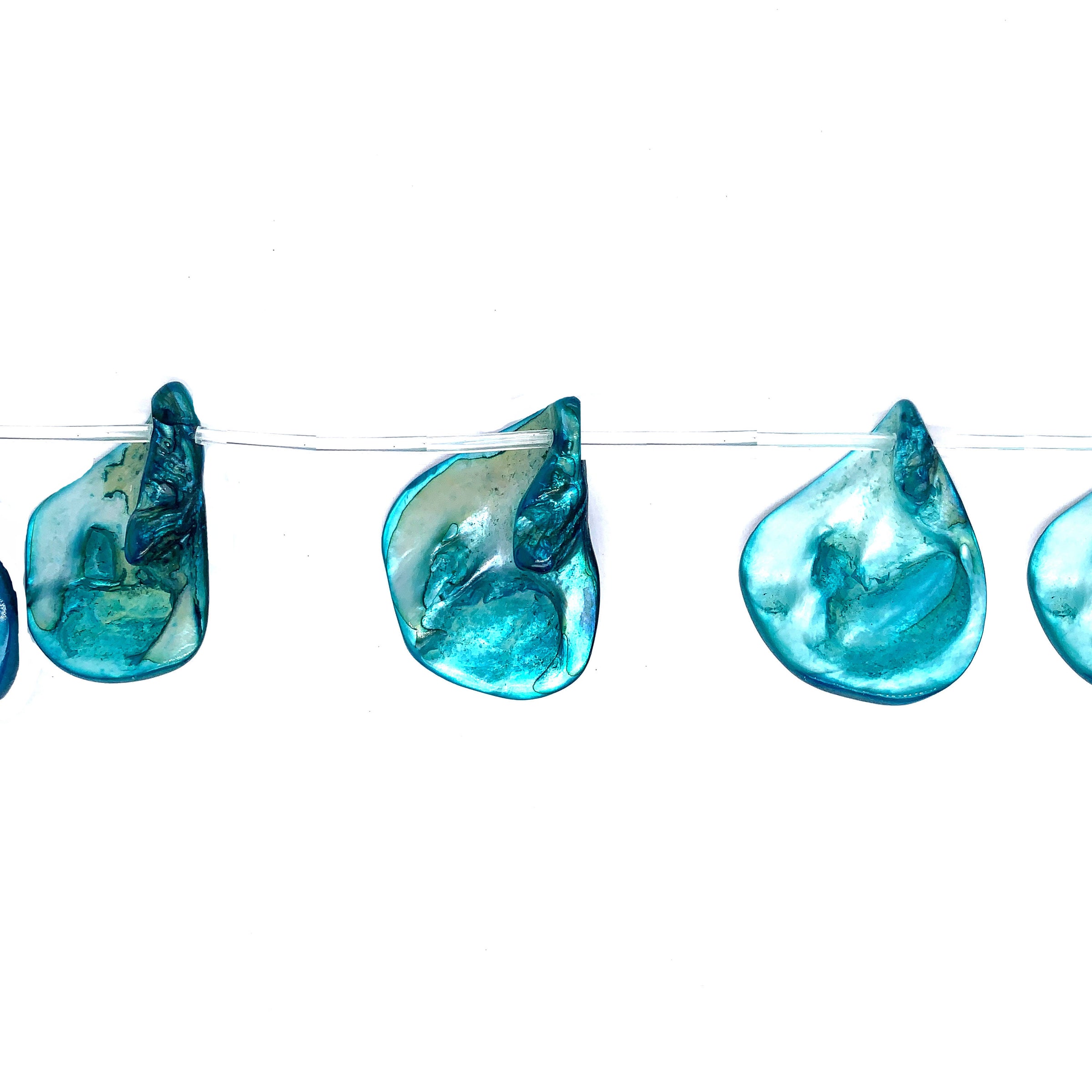 Blue Natural Shell Teardrop 23mm