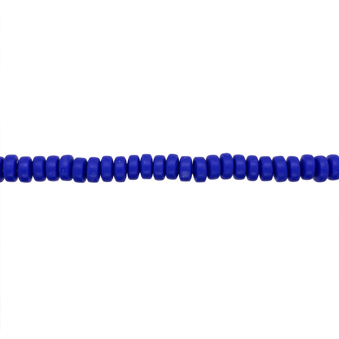 Blue Polymer Clay Rondelle Beads 7mm