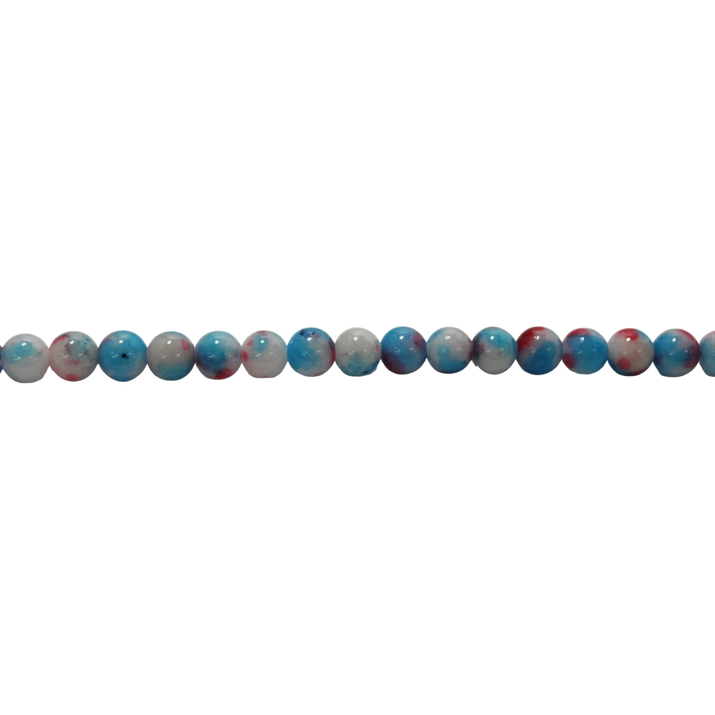 Blue/Red Mashan Jade - Round 6mm