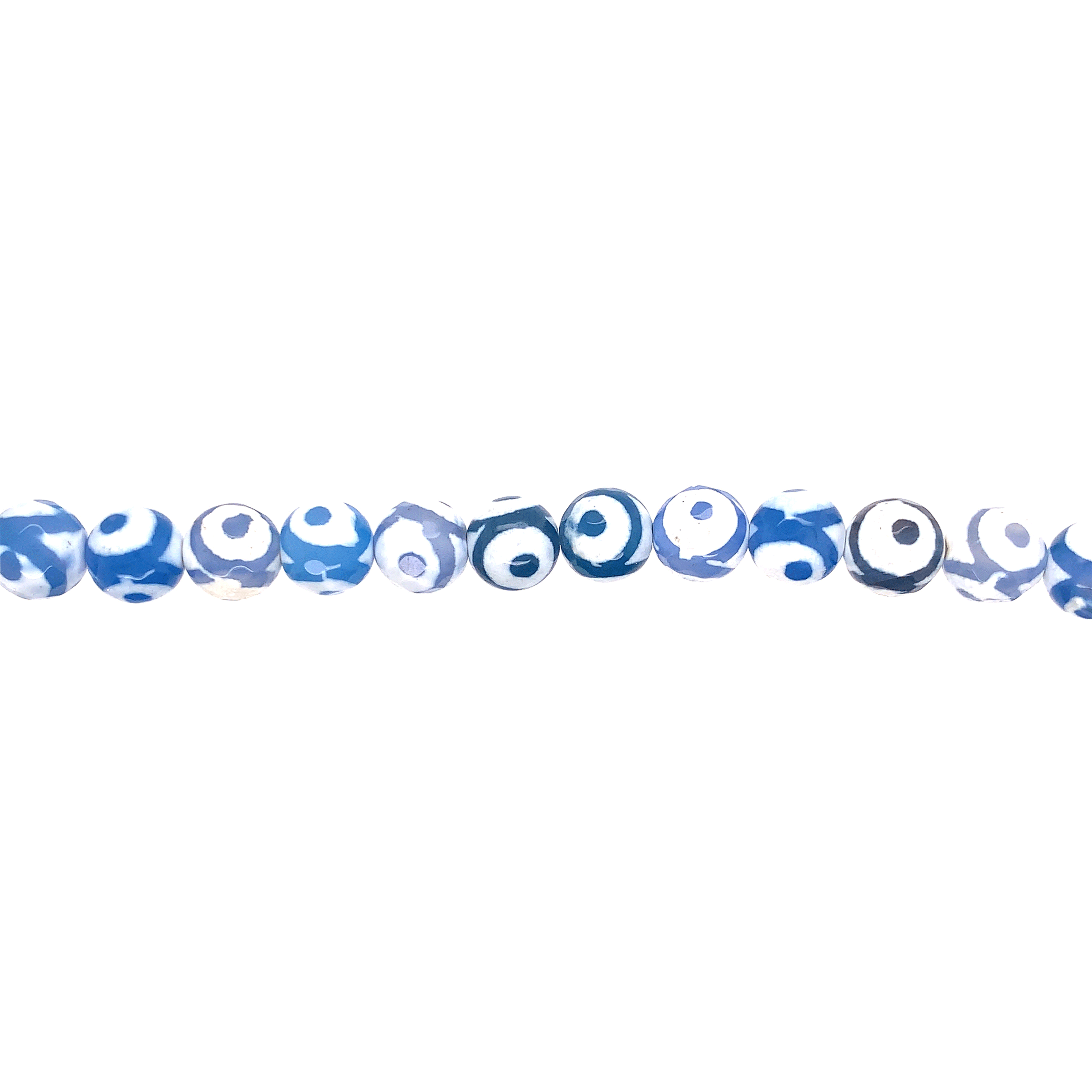 Blue Spot Tibetan Agate Faceted Beads 10mm